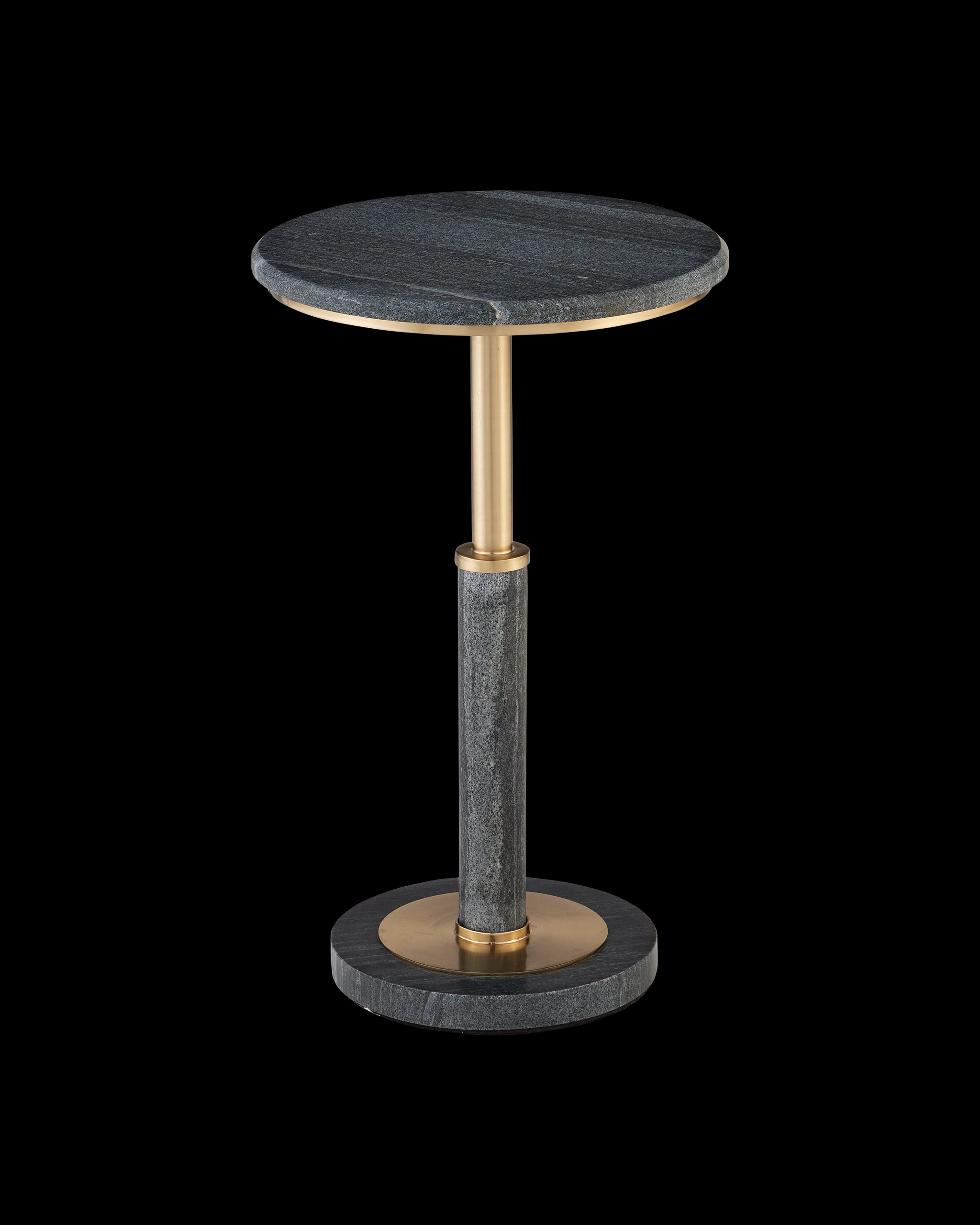 Currey & Company Miles Black Marble Accent Table