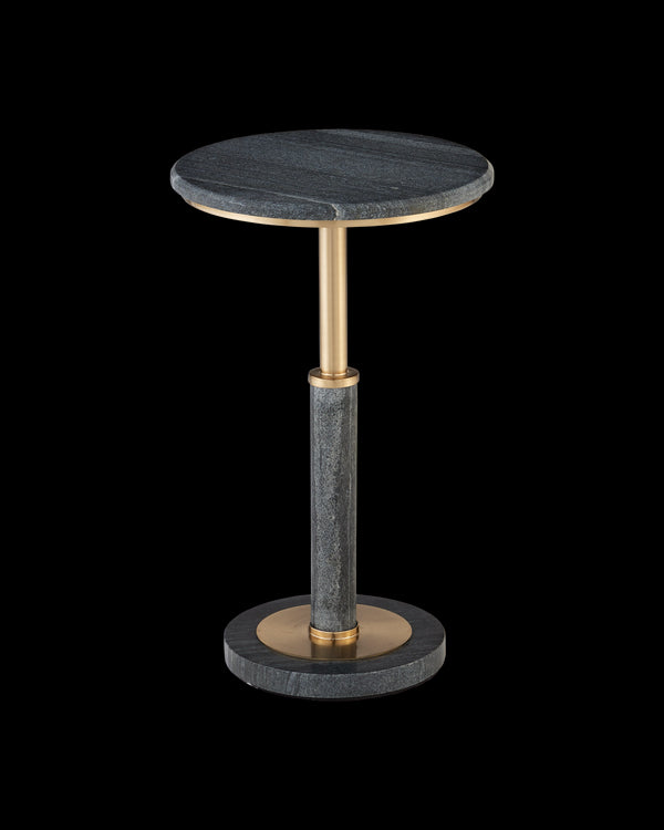 Currey & Company Miles Black Marble Accent Table