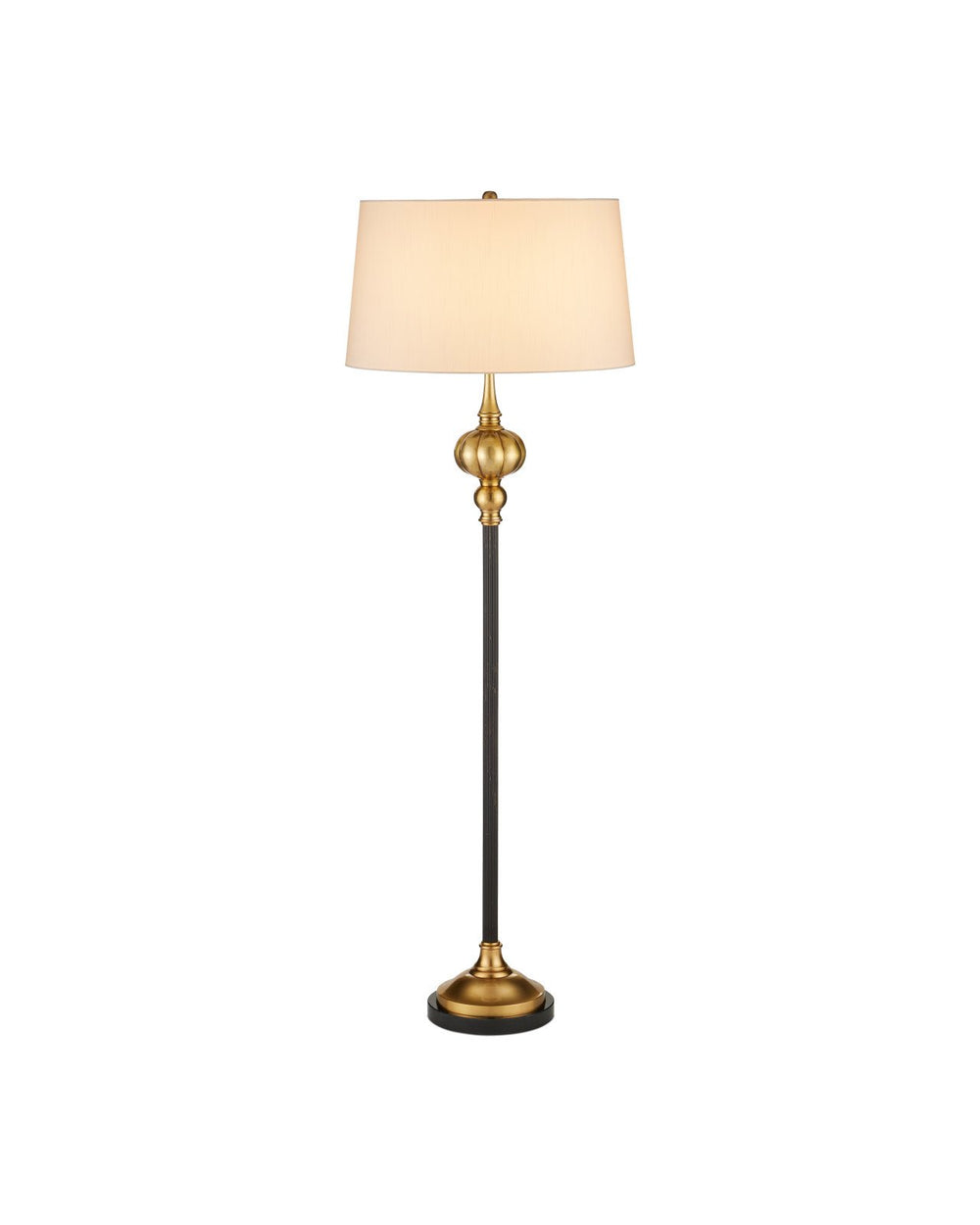 Currey & Company Haines Bronze And Vintage Brass Floor Lamp