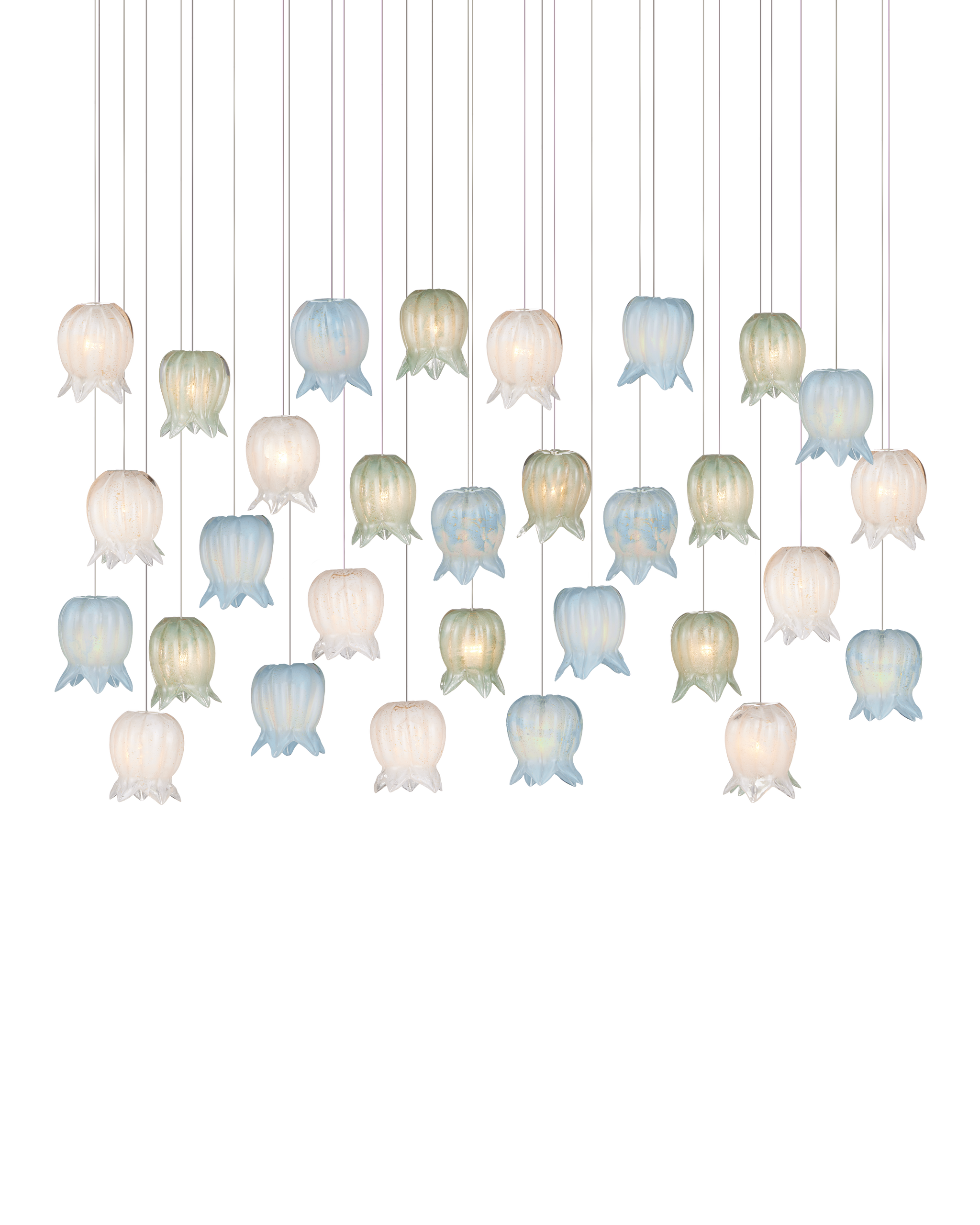 Currey And Company Polpo 30 Light Linear Multi Drop Pendant
