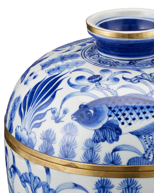 Currey & Company Blue & White Rice Tureen Set Of 3