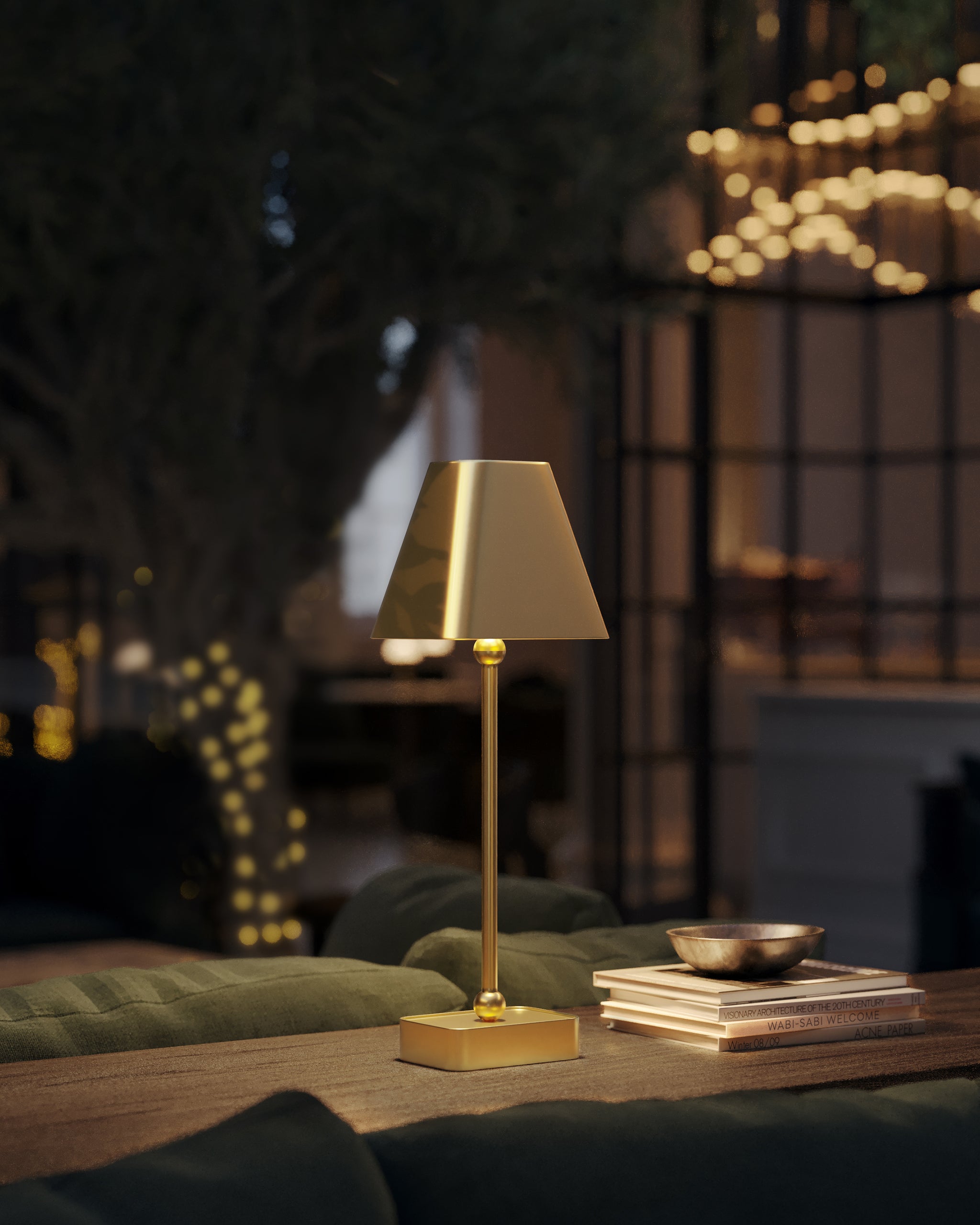 Currey & Company Gadabout Brass Cordless Table Lamp