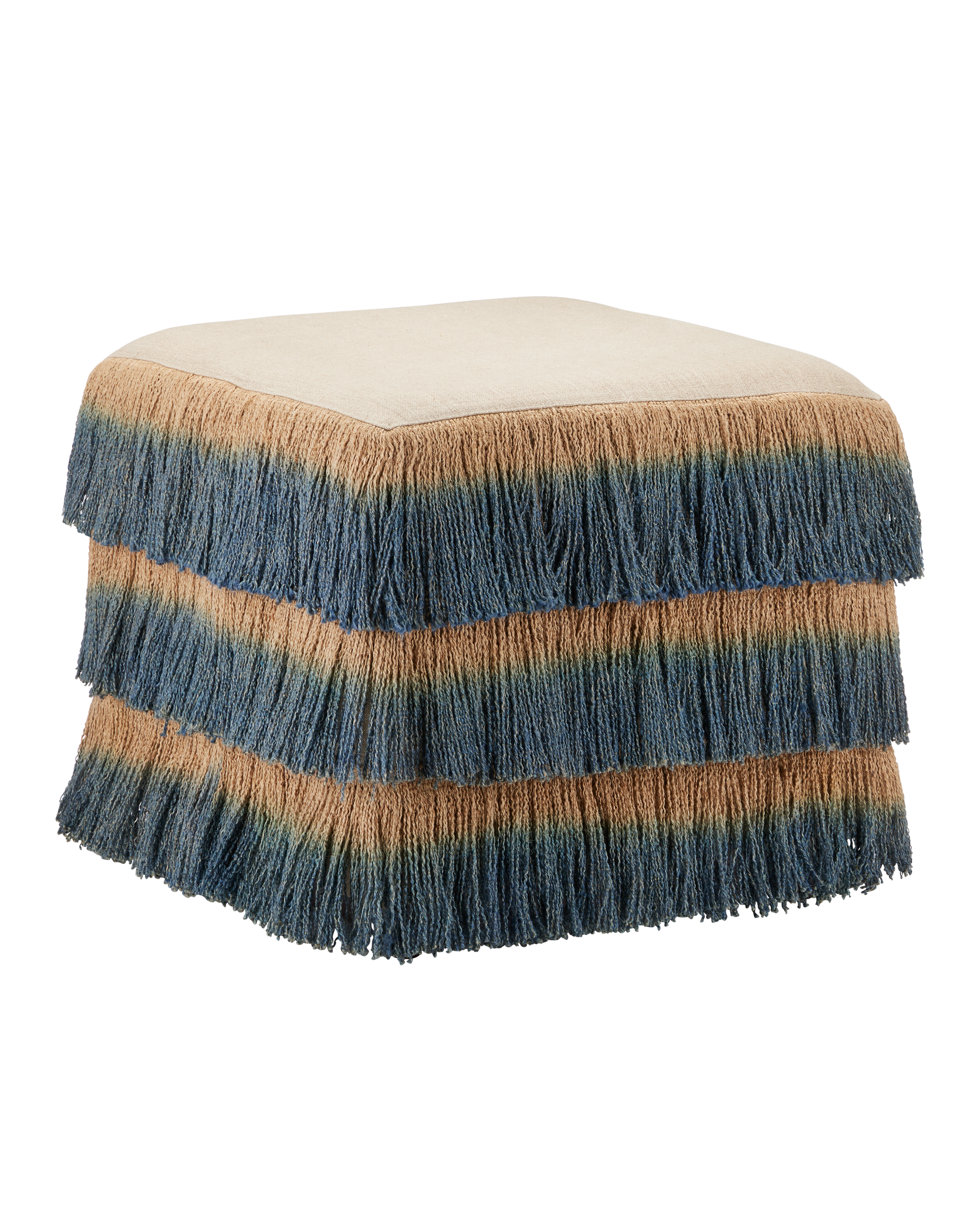 Currey & Company Jute Fringe Ottoman