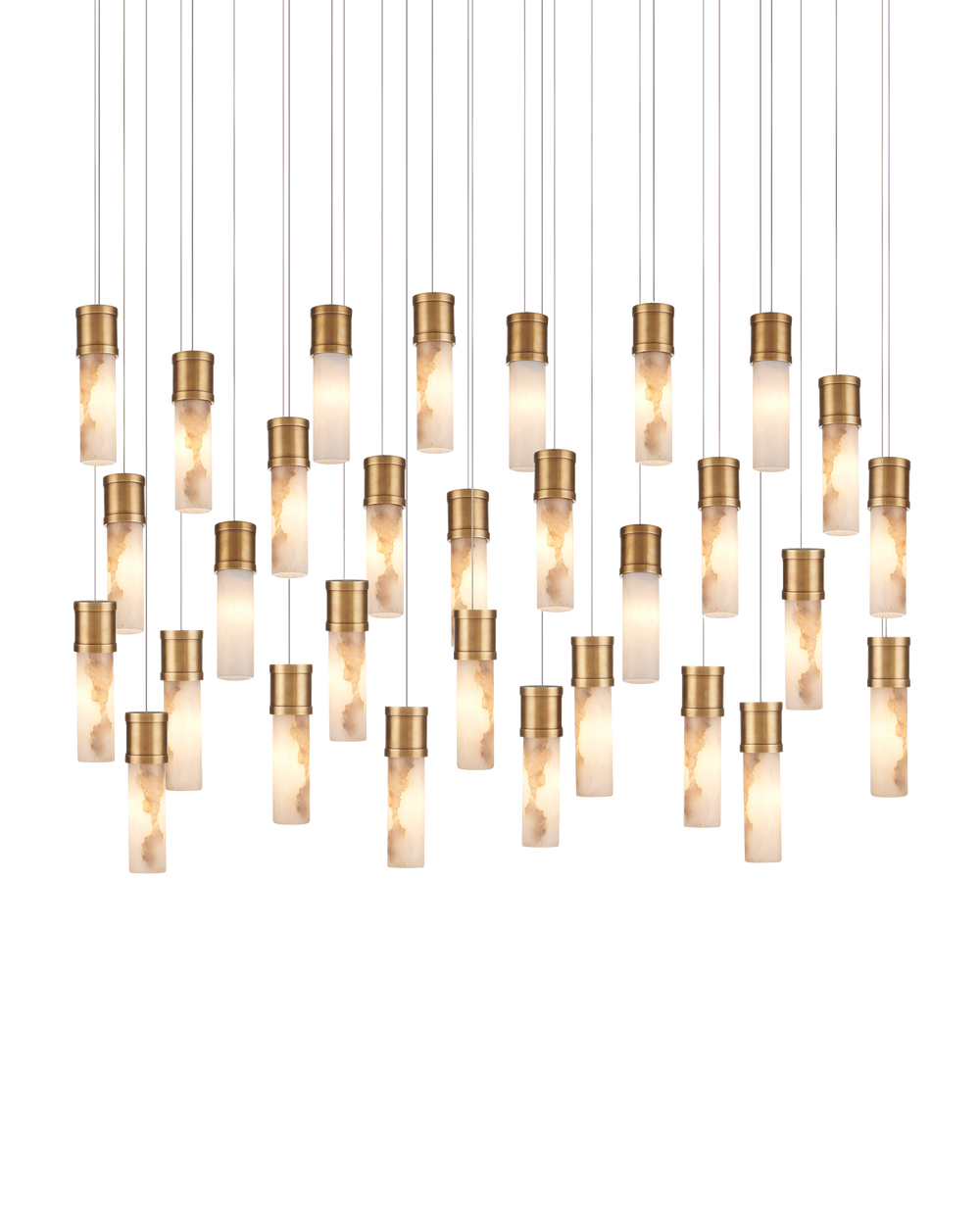 Currey And Company Cannula 30 Light Linear Multi Drop Pendant