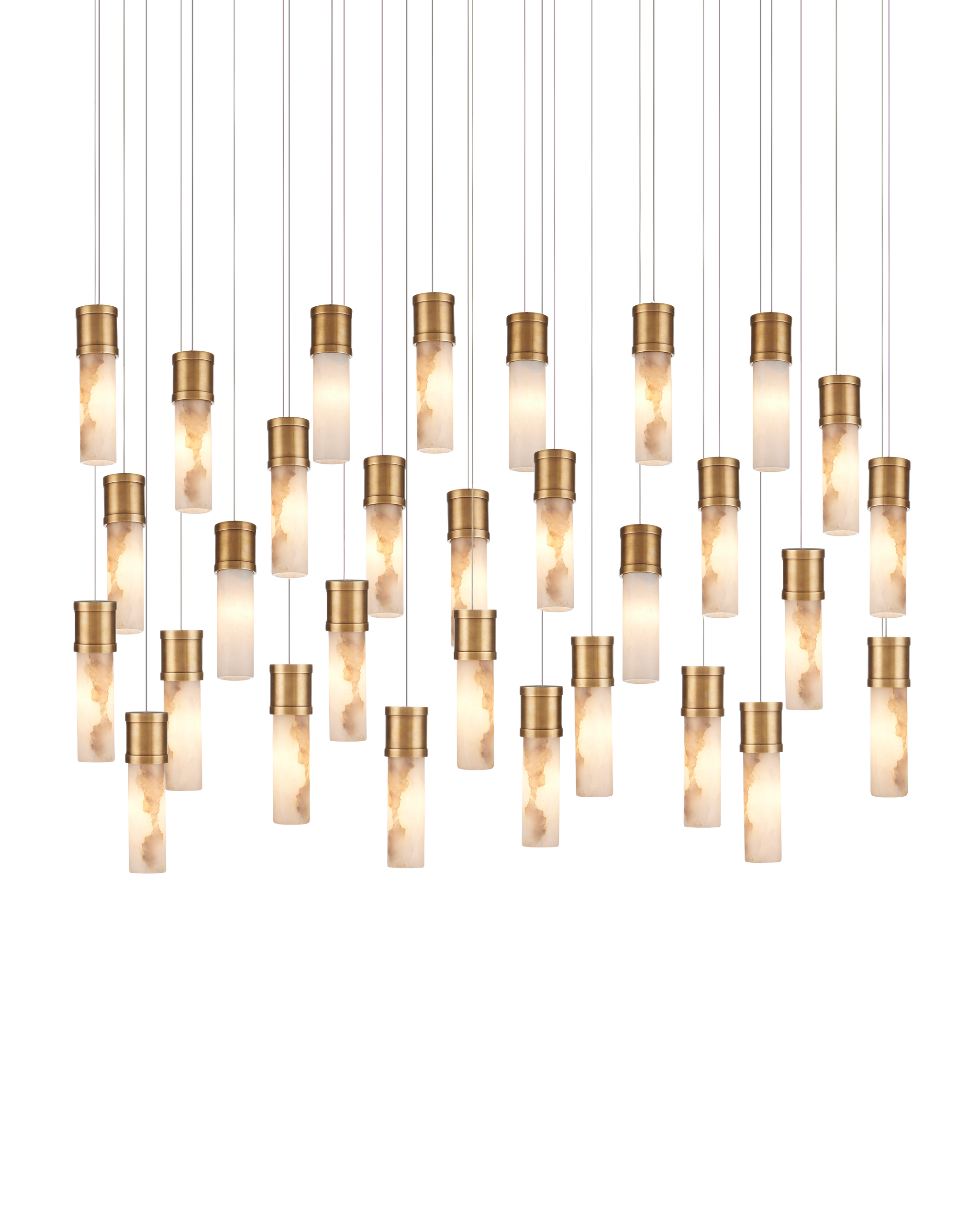 Currey And Company Cannula 30 Light Linear Multi Drop Pendant