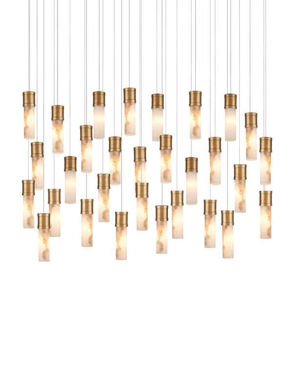 Currey And Company Cannula 30 Light Linear Multi Drop Pendant