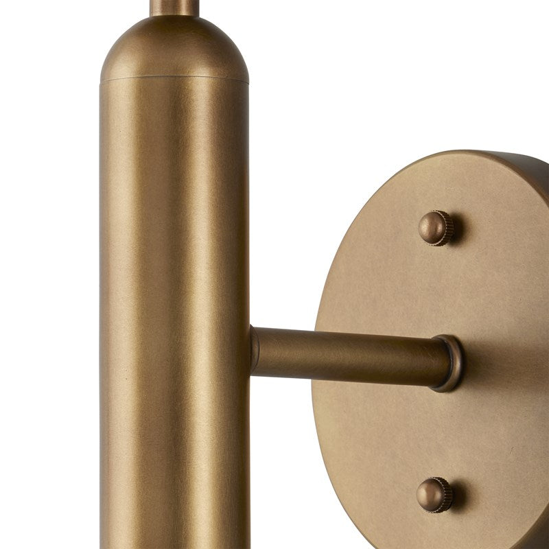 Currey And Company Barbican Single Light Brass Wall Sconce