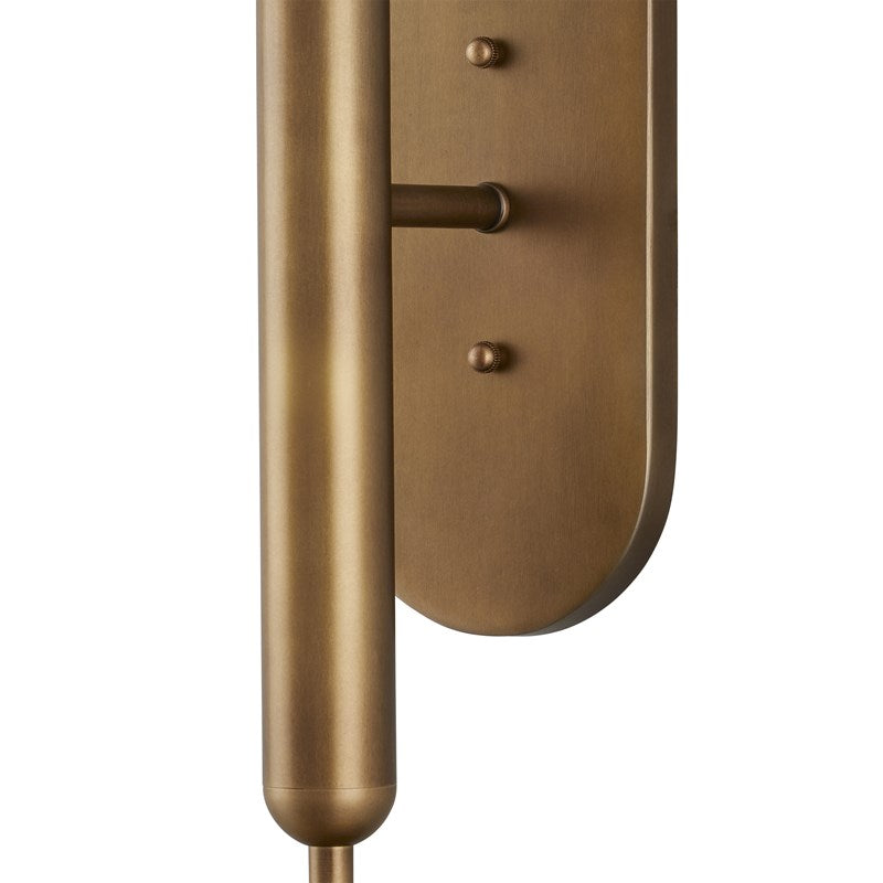 Currey And Company Barbican Double Light Brass Wall Sconce