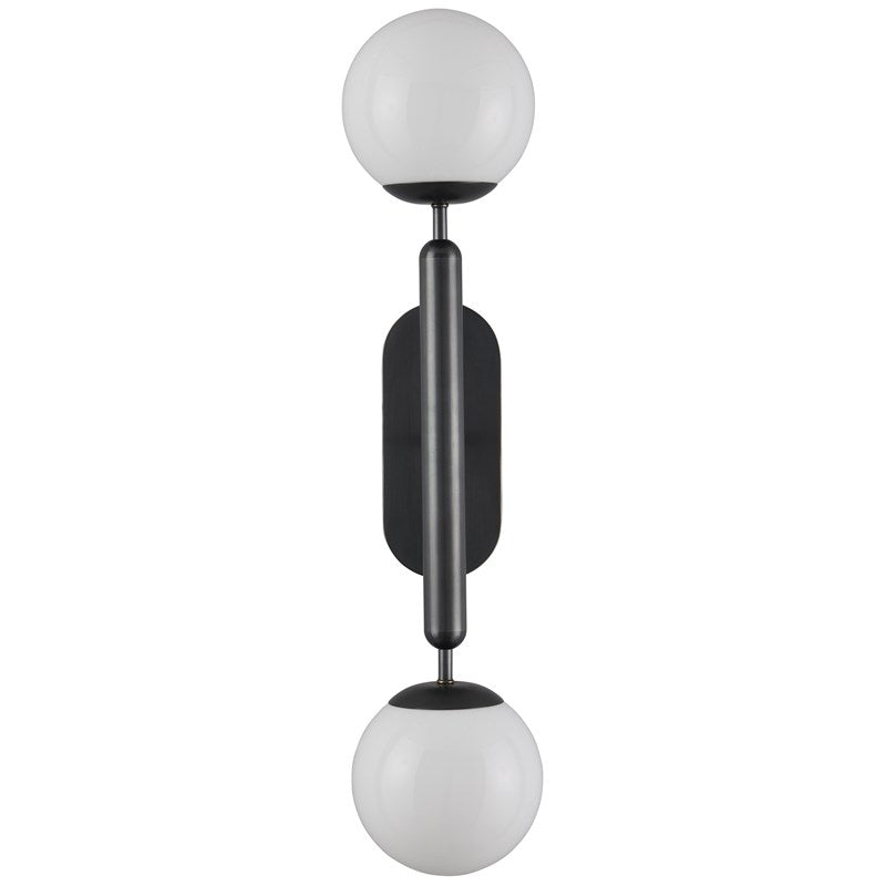 Currey And Company Barbican Double Light Bronze Wall Sconce