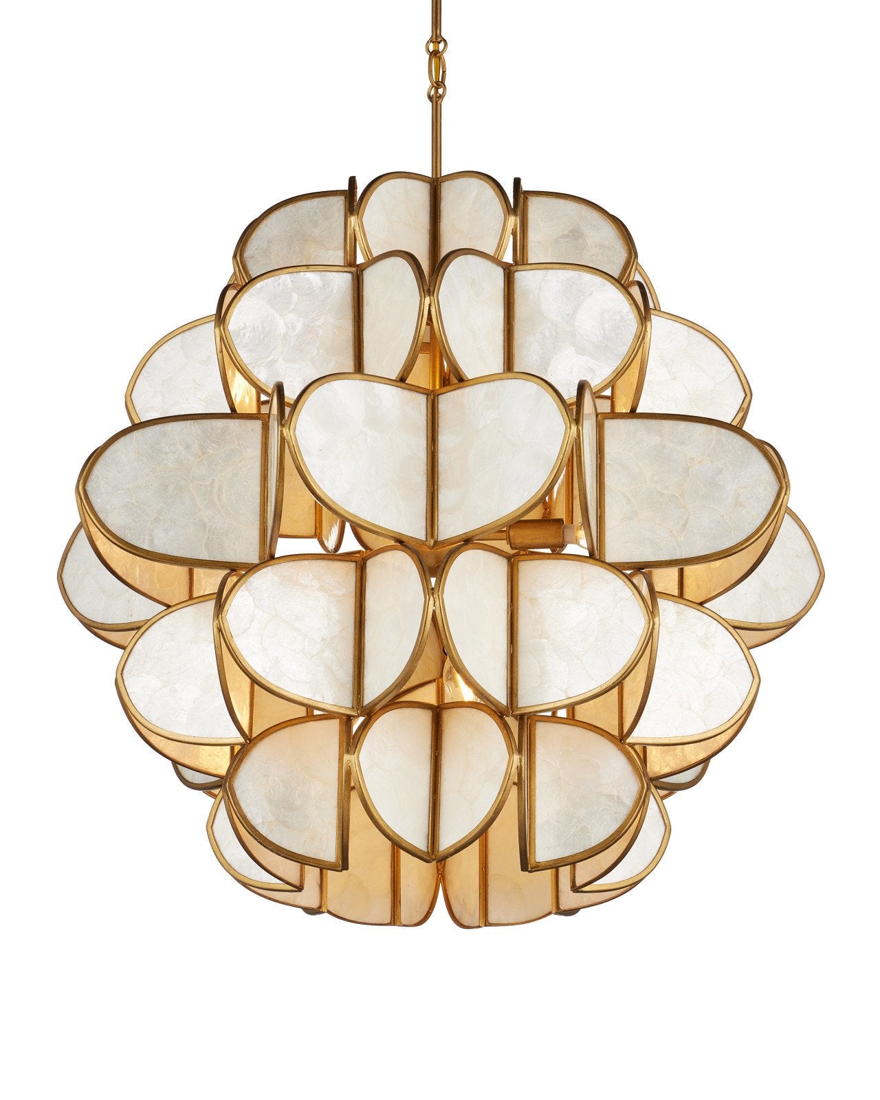 Currey & Company Galatea 30" Brass 9 Light Chandelier