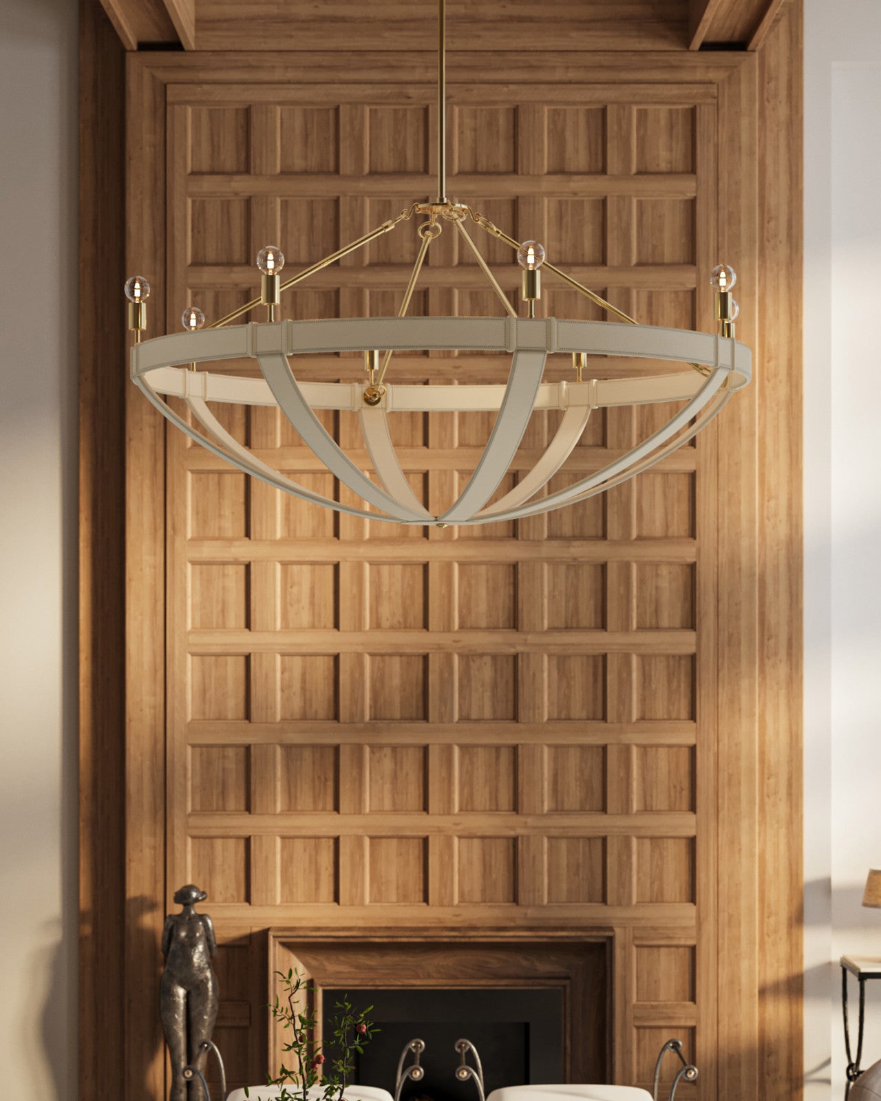 Currey & Company Barrington 48" Brushed Brass 8 Light Chandelier
