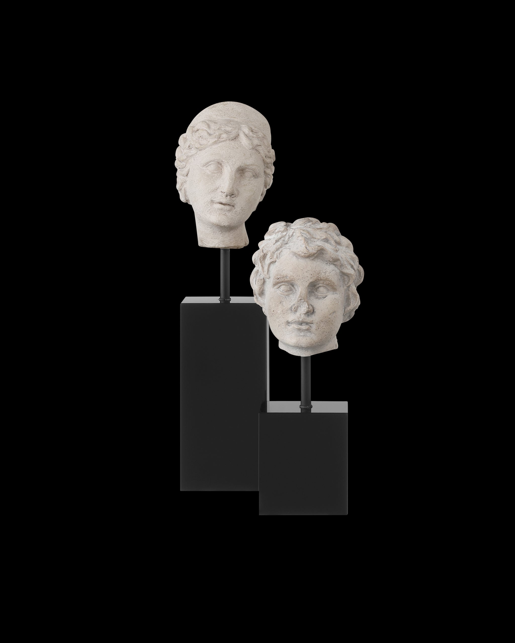 Currey & Company Venus Head On Stand Set Of 2