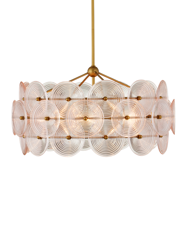 Currey And Company Whirlwind Medium Pink Chandelier