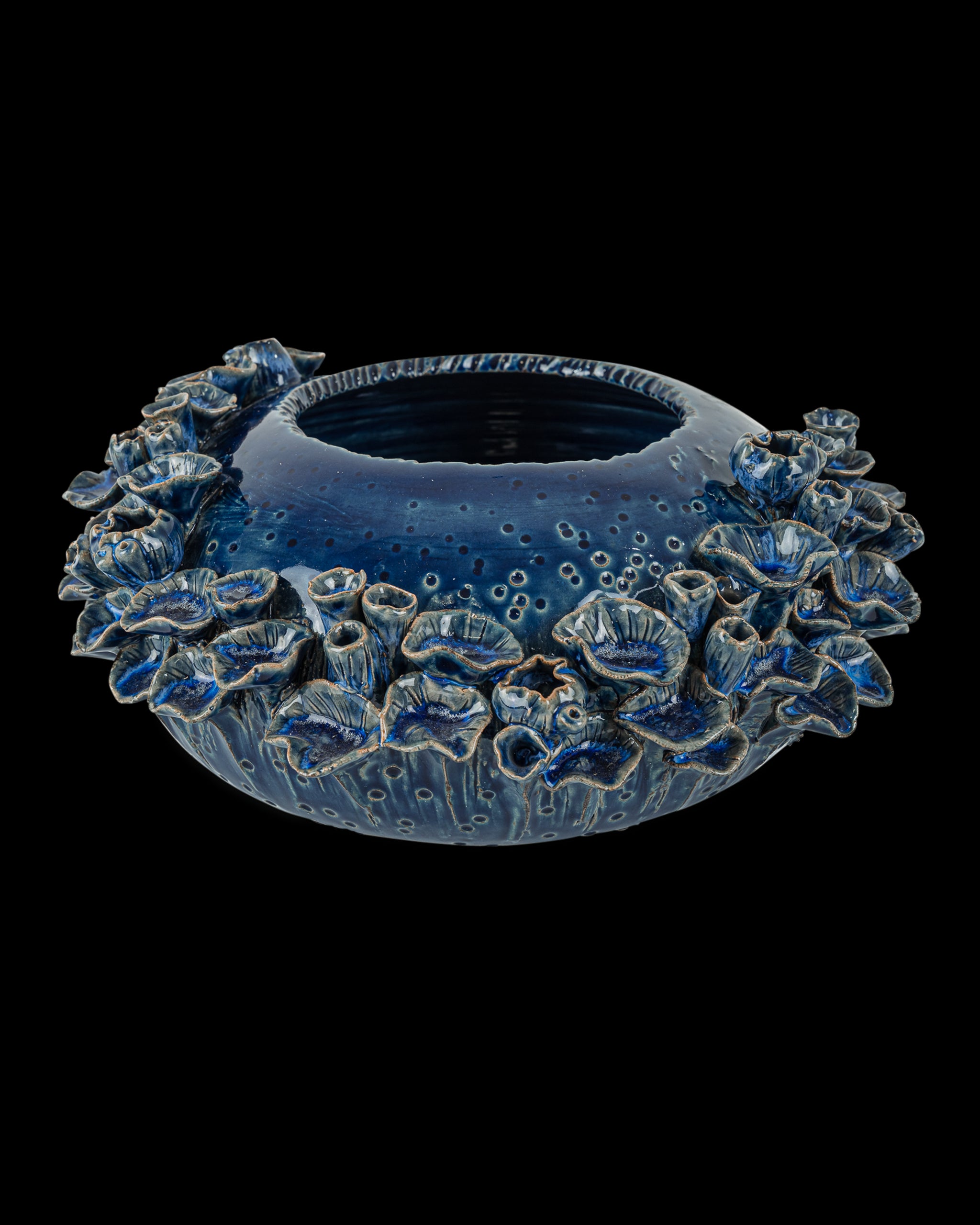 Currey & Company Sunken Blue Bowl