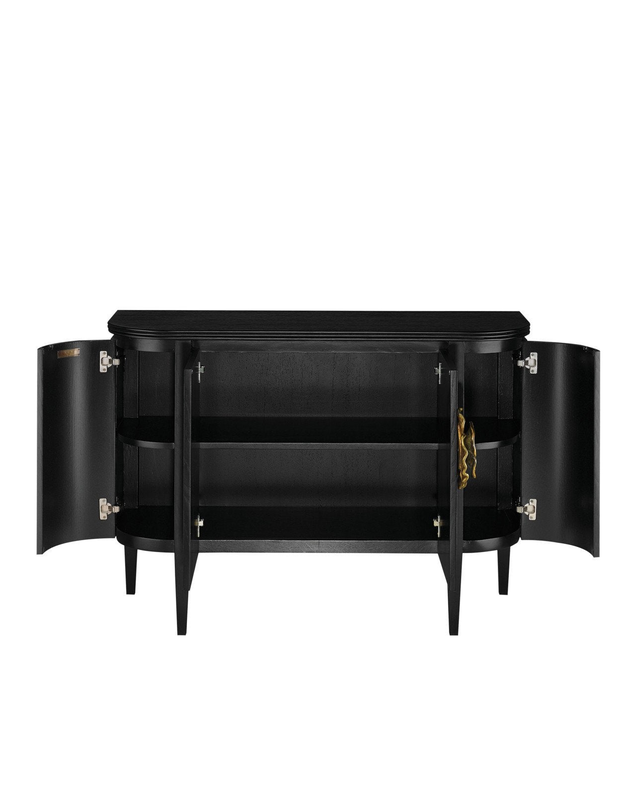 Briallen Black Demi-Lune Cabinet by Currey and Company