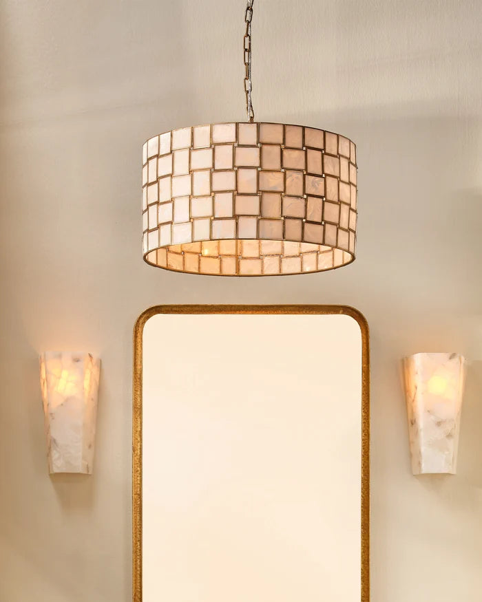 Jamie Young Cinema Faux Alabaster 3 Light Chandelier