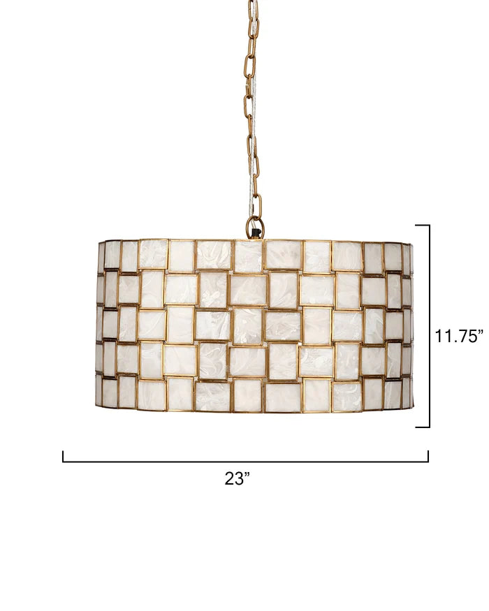 Jamie Young Cinema Faux Alabaster 3 Light Chandelier