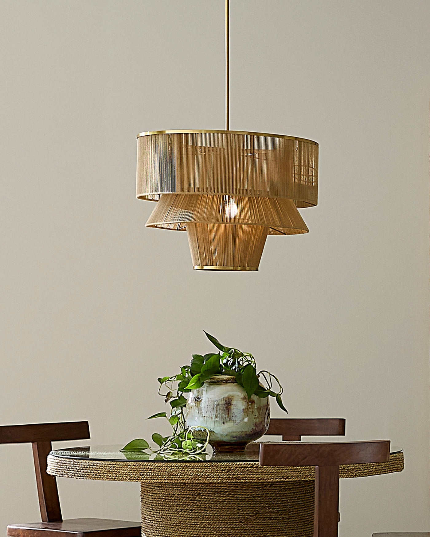 Jamie Young Dimension 1 Light Iron And Cotton Chandelier