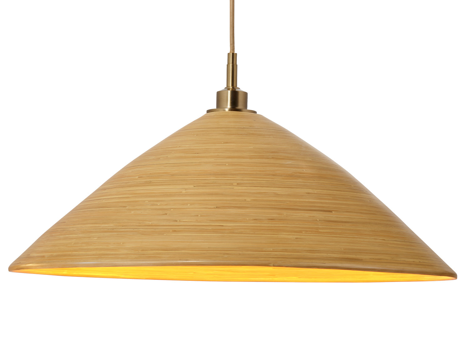 Jamie Young Spun Pendant, Natural Bamboo