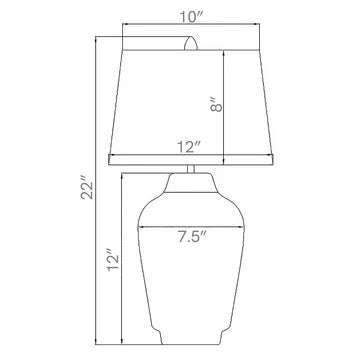 Lucas McKearn Bexely Table Lamp in Black Ceramic and Brushed Brass