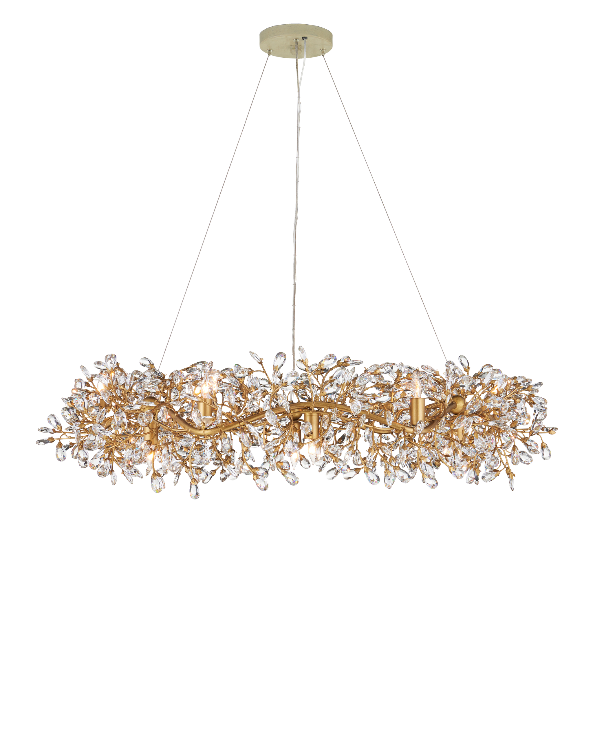 Currey & Company Crystal Bud Large Ring Chandelier