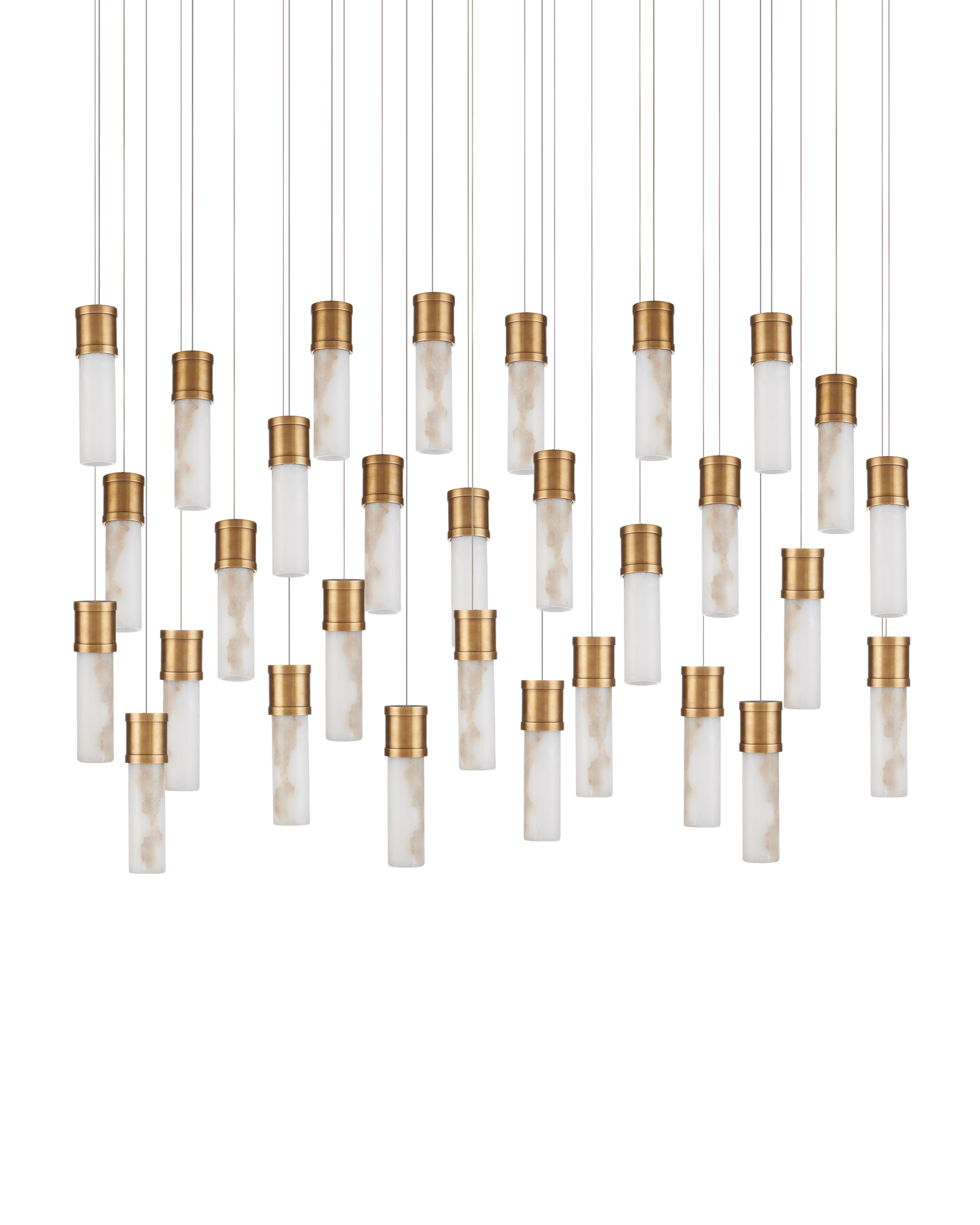 Currey And Company Cannula 30 Light Linear Multi Drop Pendant