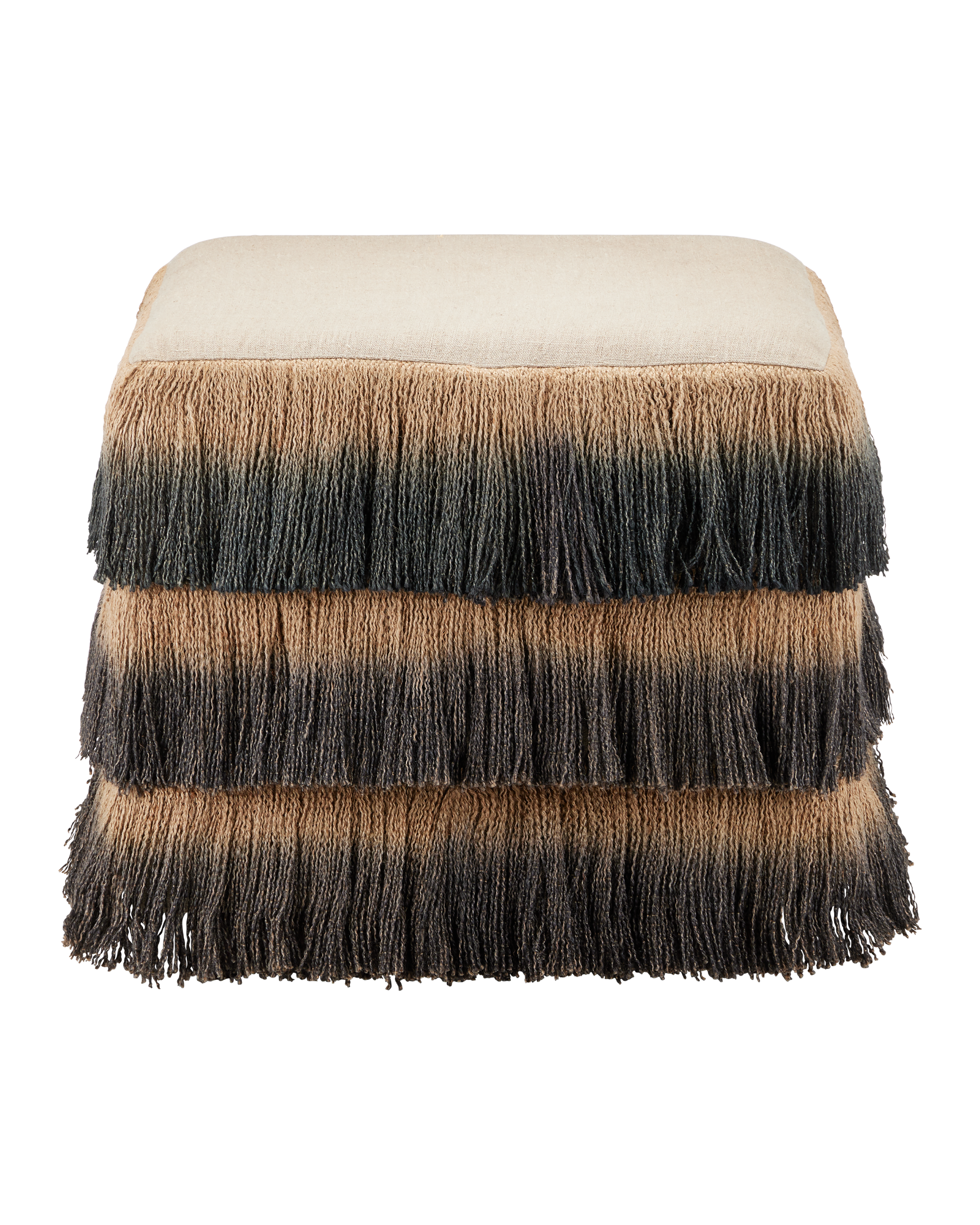 Currey & Company Jute Fringe Ottoman