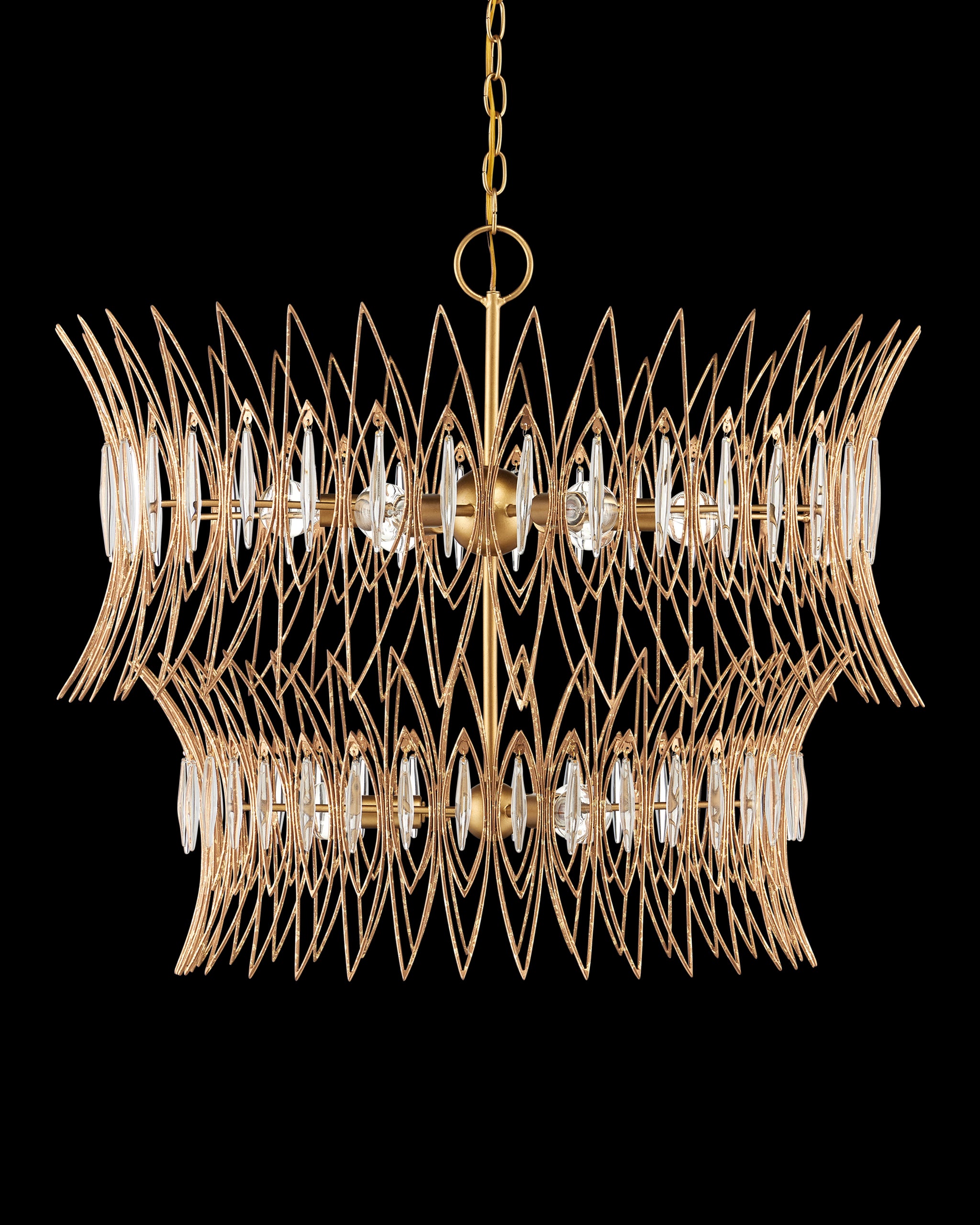 Currey & Company Marquise Medium Gold Chandelier