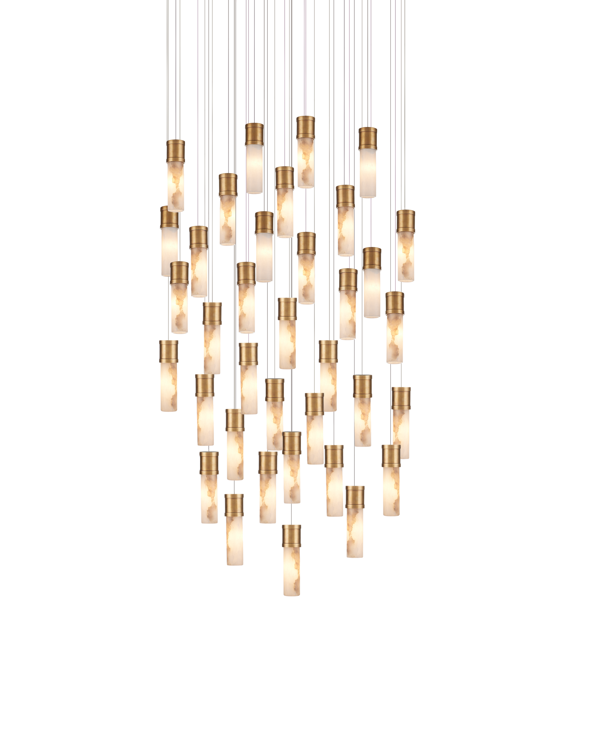 Currey And Company Cannula 36 Light Round Multi Drop Pendant