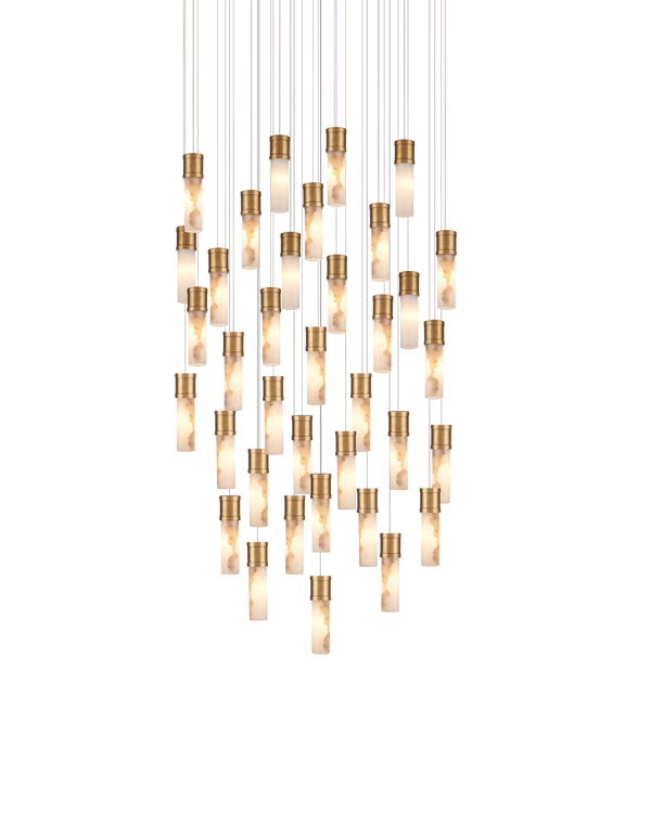 Currey And Company Cannula 36 Light Round Multi Drop Pendant