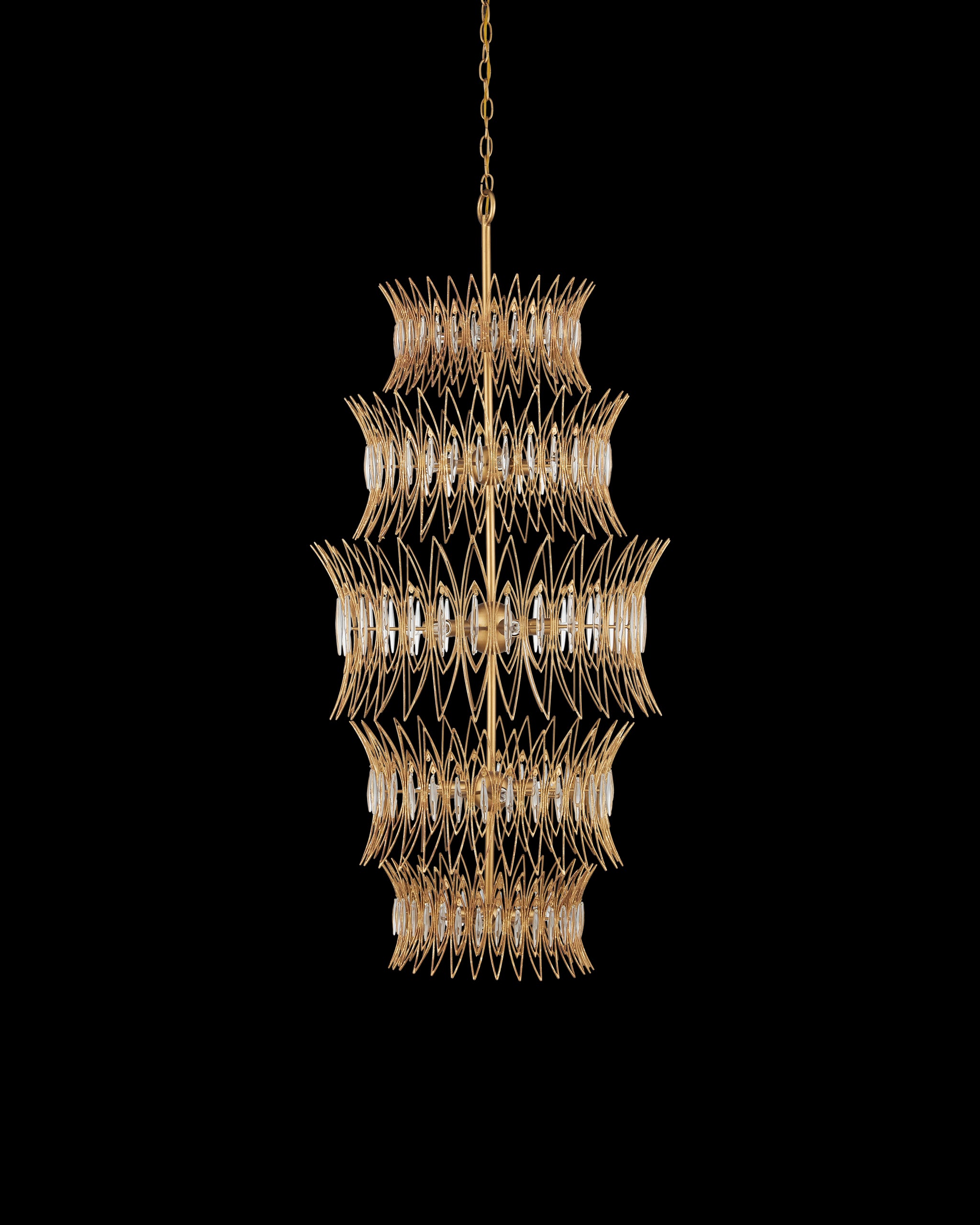 Currey & Company Marquise Large Gold Chandelier