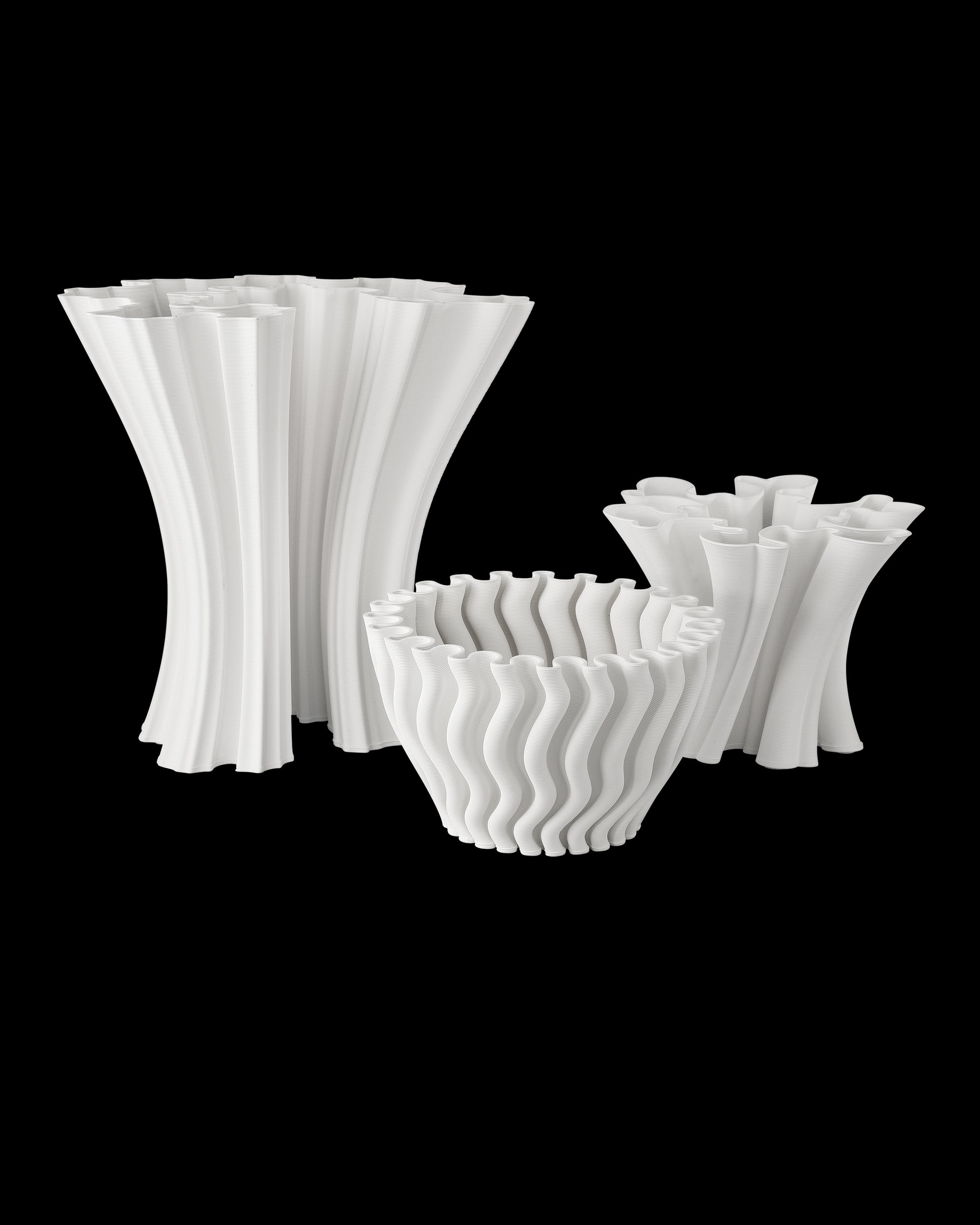 Currey & Company Godet Twist White Vase