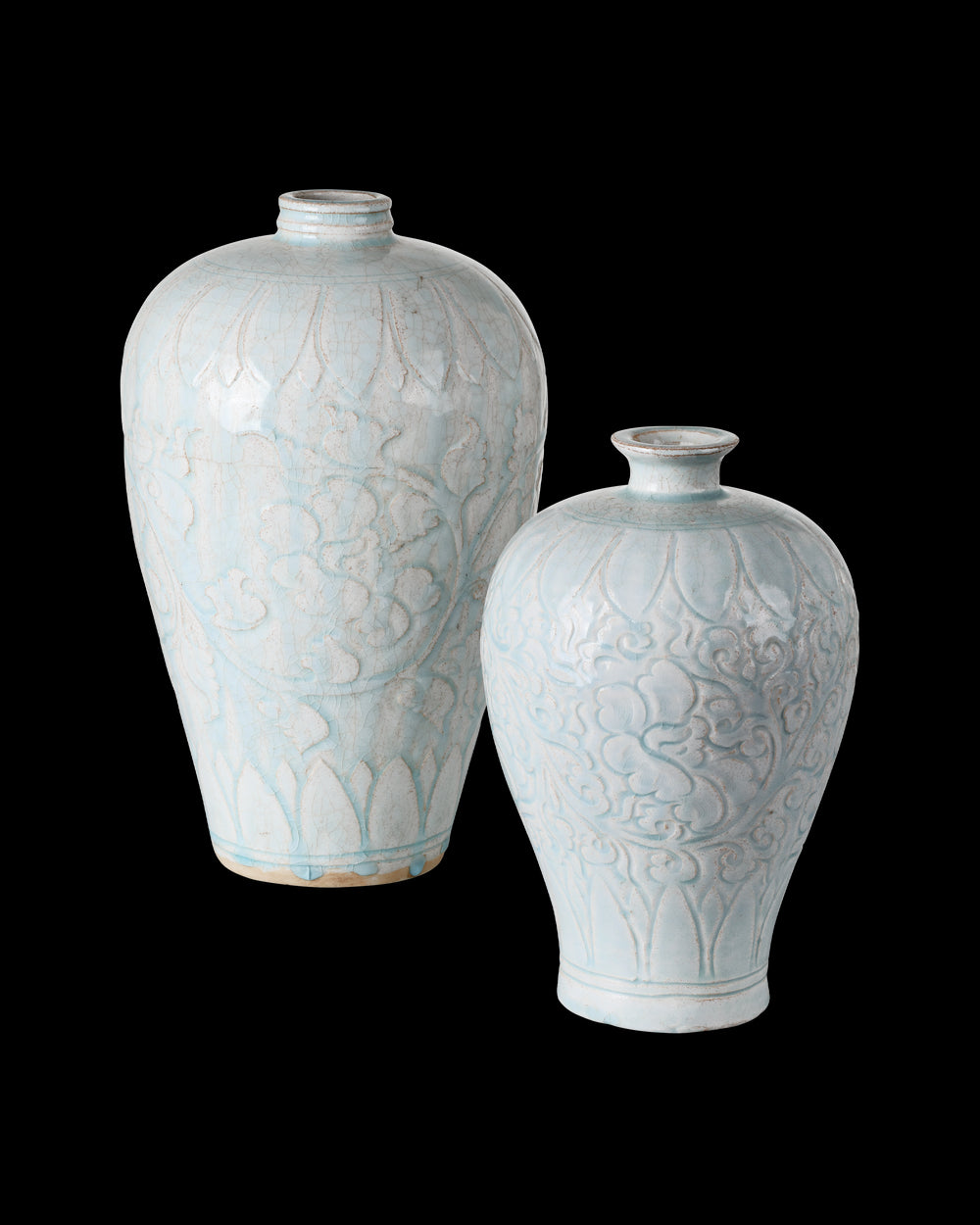 Currey & Company Nanjing Light Blue Vases Set Of 2