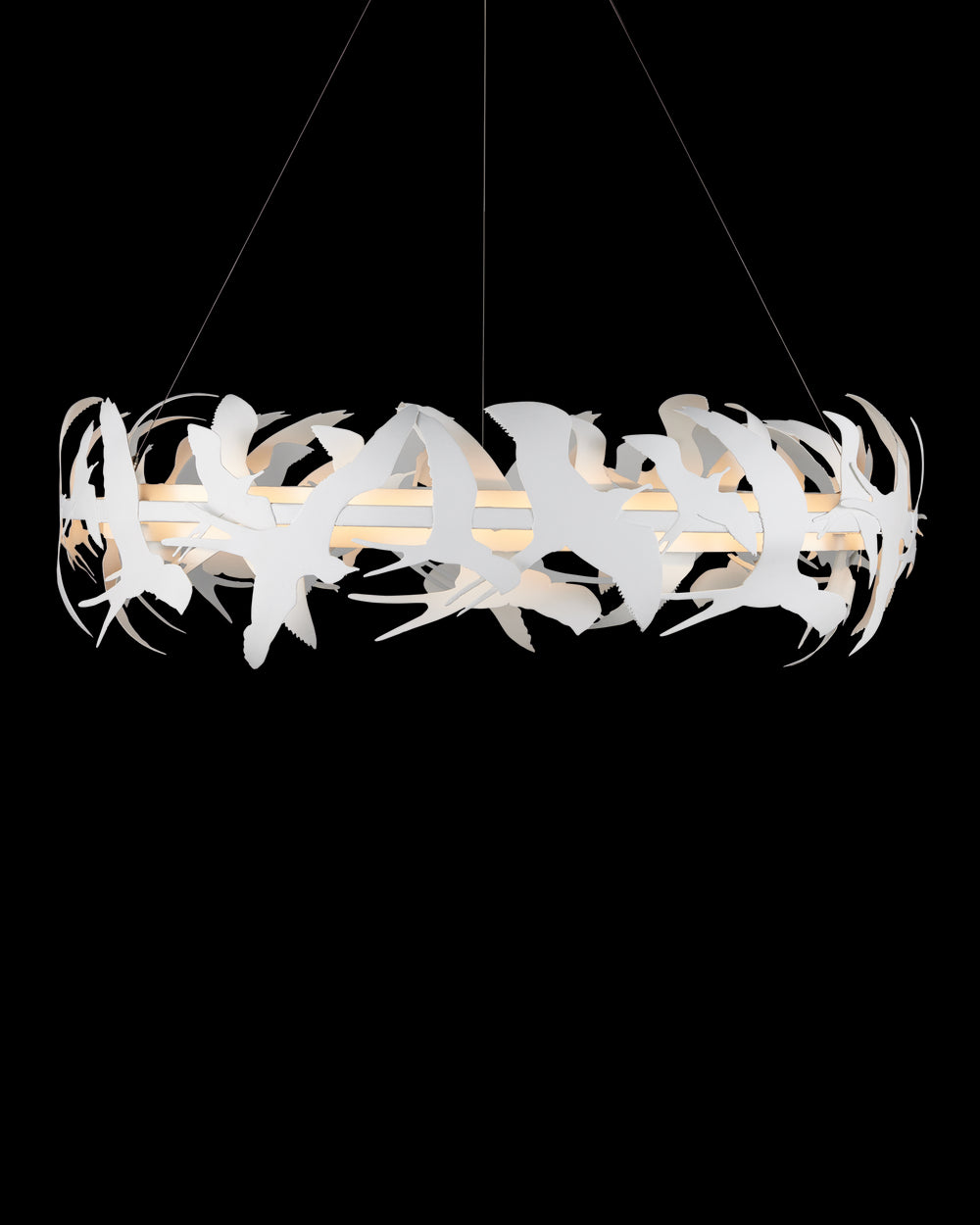 Currey & Company Tijereta White Chandelier