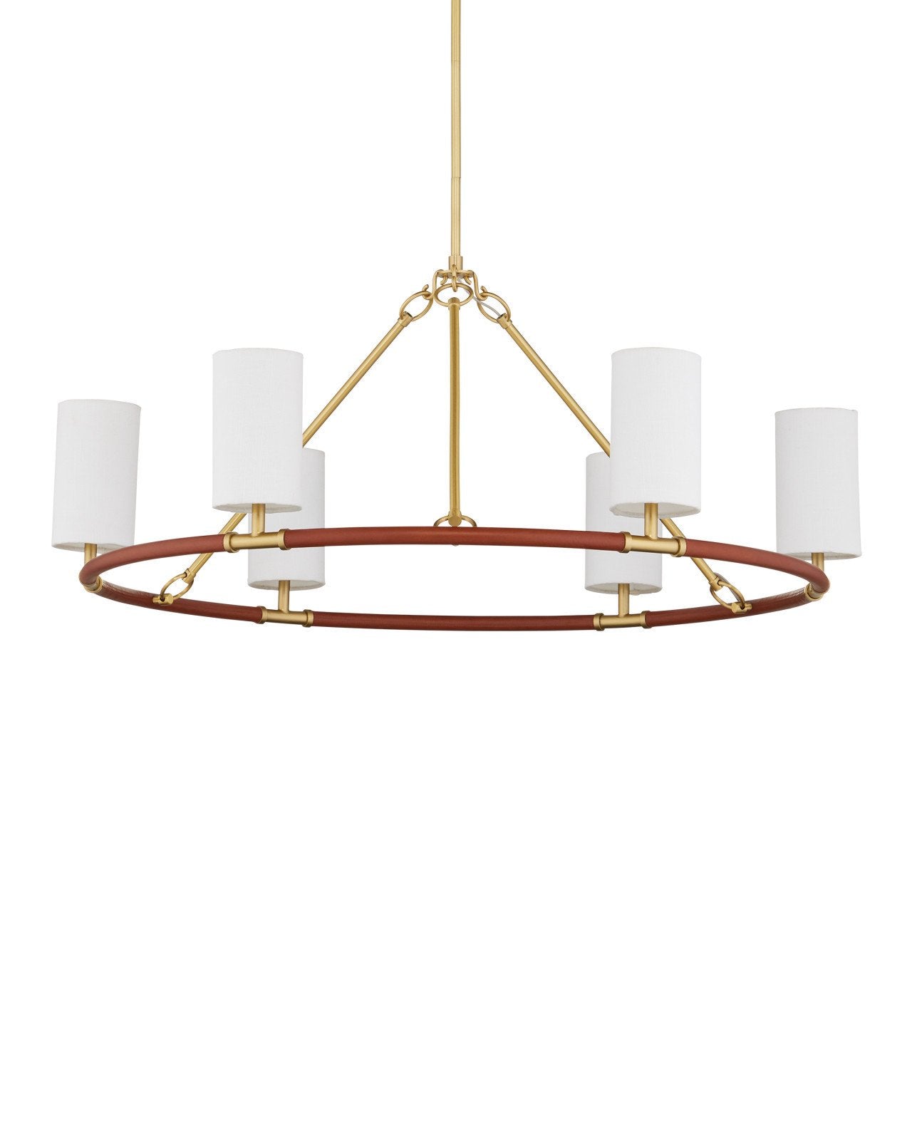 Currey & Company Ellerston Medium 39" Brushed Brass 6 Light Chandelier