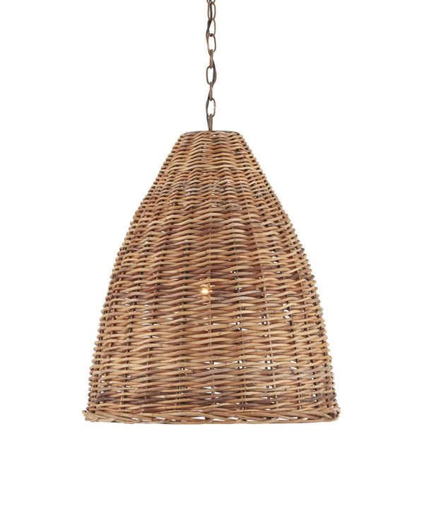 Currey & Company Basket 21" Natural 1 Light Pendant