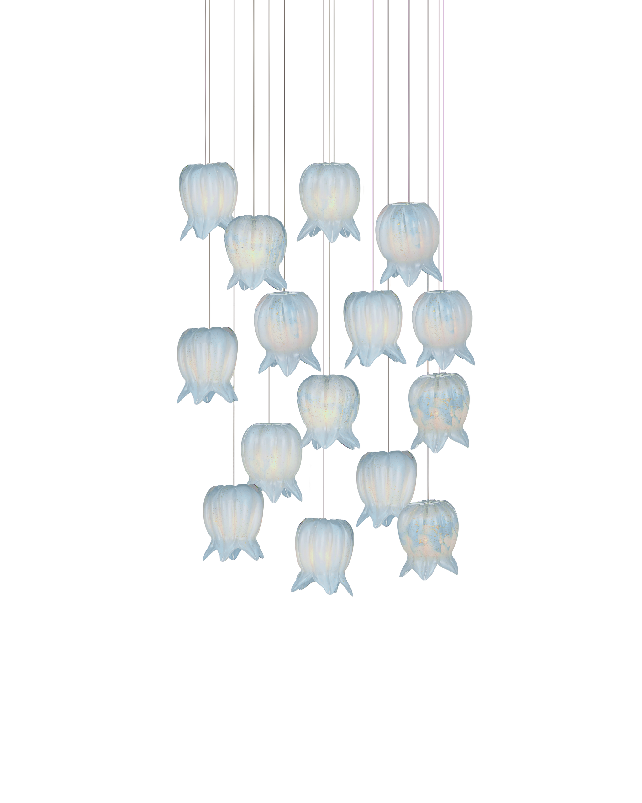 Currey And Company Polpo 15 Light Round Multi Drop Pendant