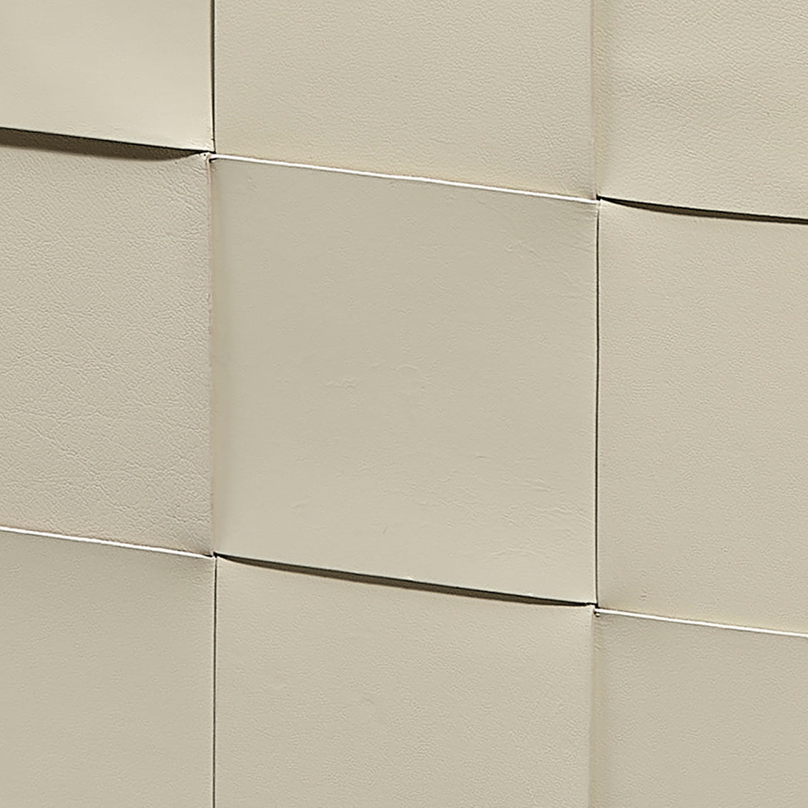 Jamie Young Woven Leather Ottoman White