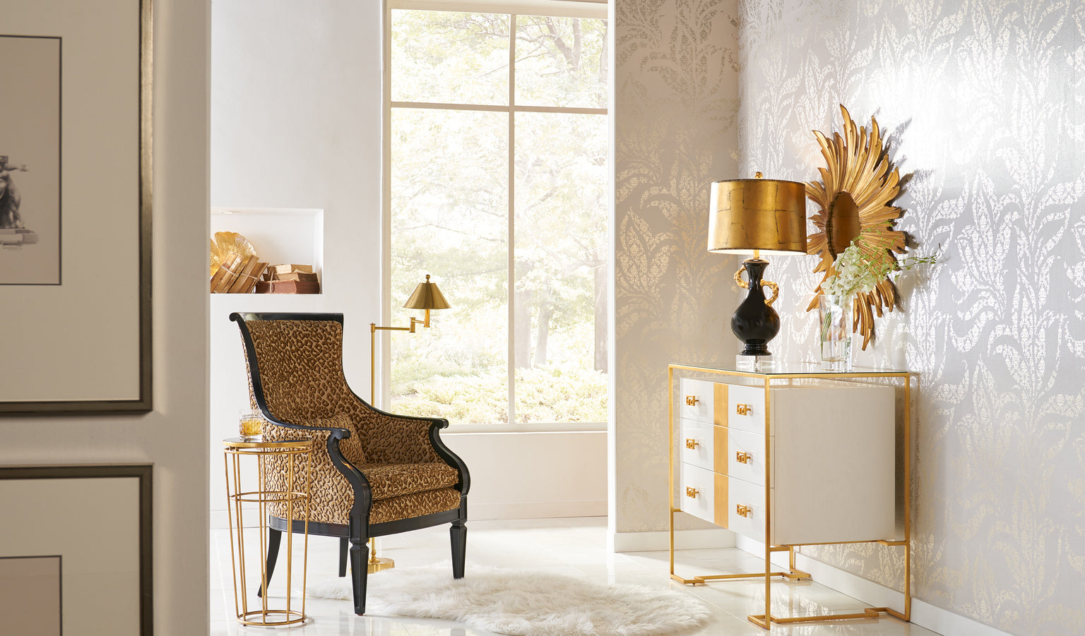 Wildwood Ashbourne Floor Lamp Gold