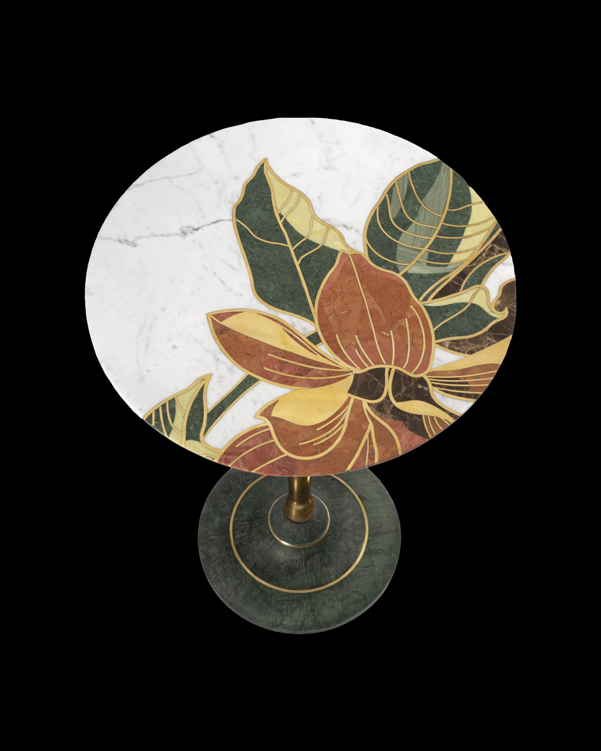 Currey & Company Roselle Stone Inlay Accent Table