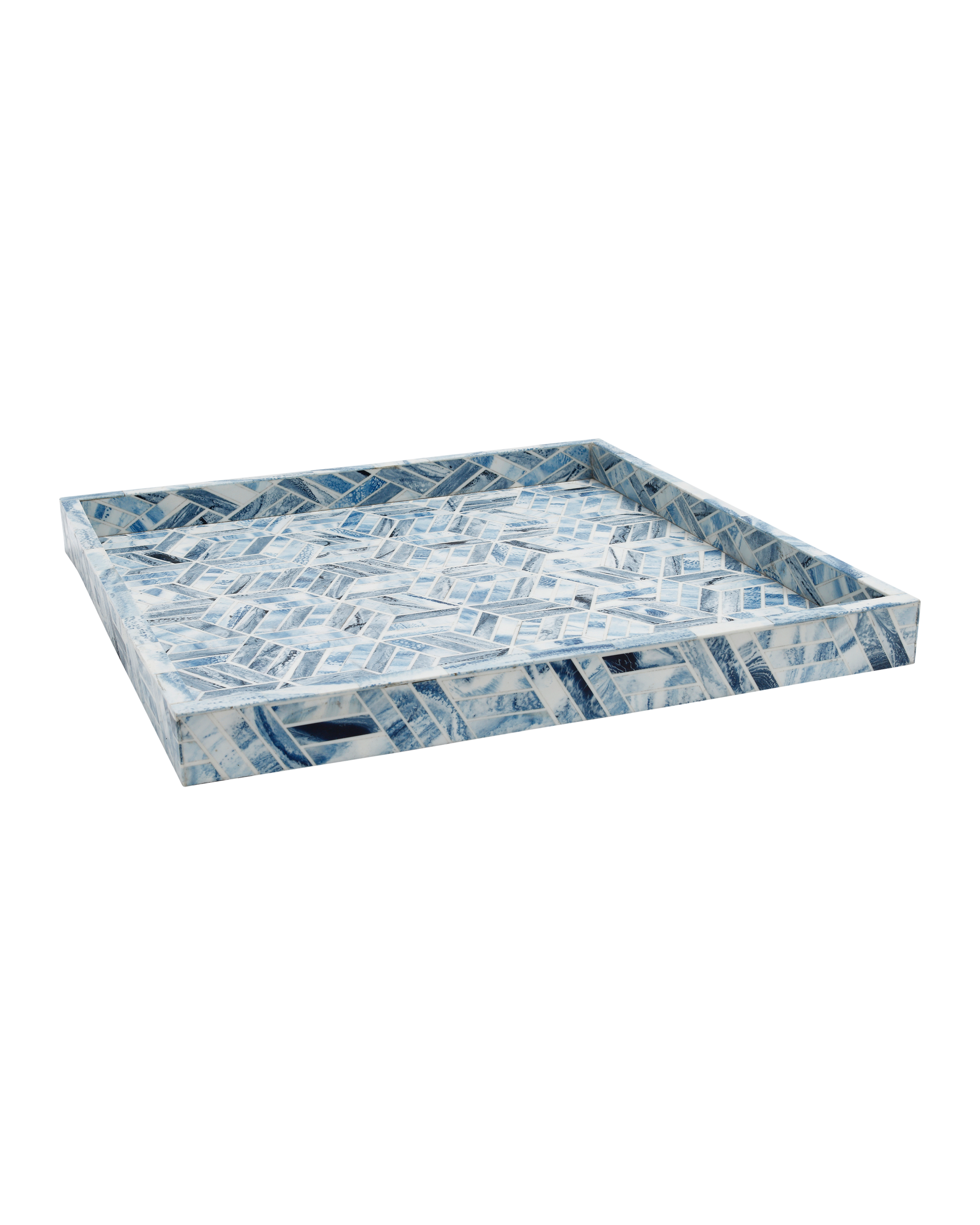 Currey & Company Chance Blue Square Tray