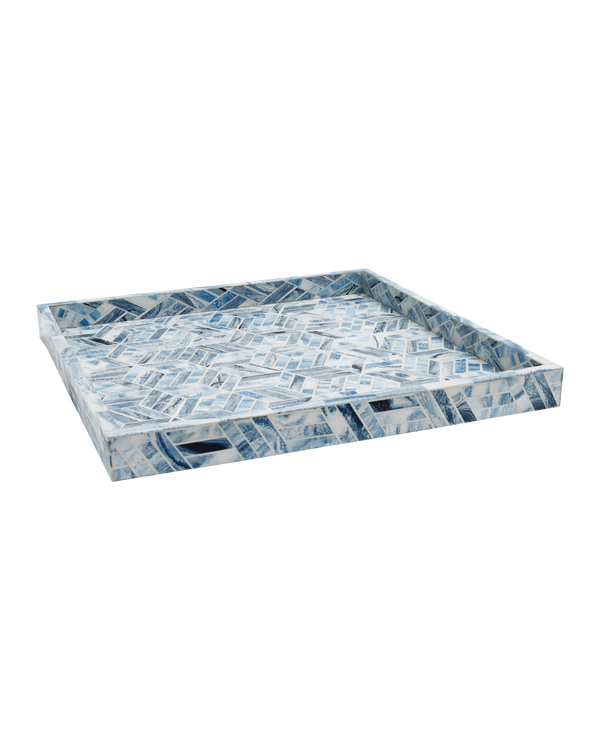 Currey & Company Chance Blue Square Tray