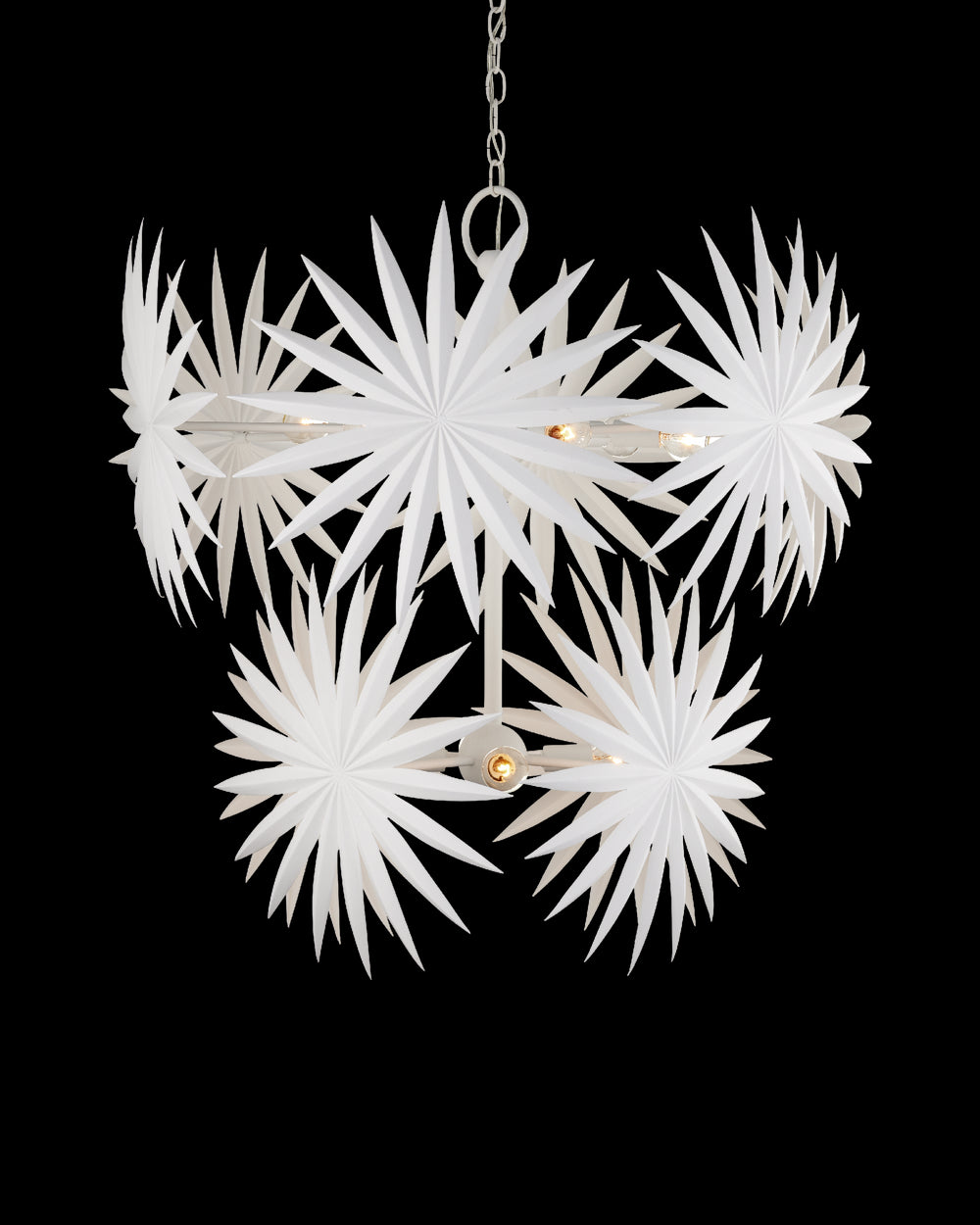 Currey & Company Bismarkia Medium White Chandelier