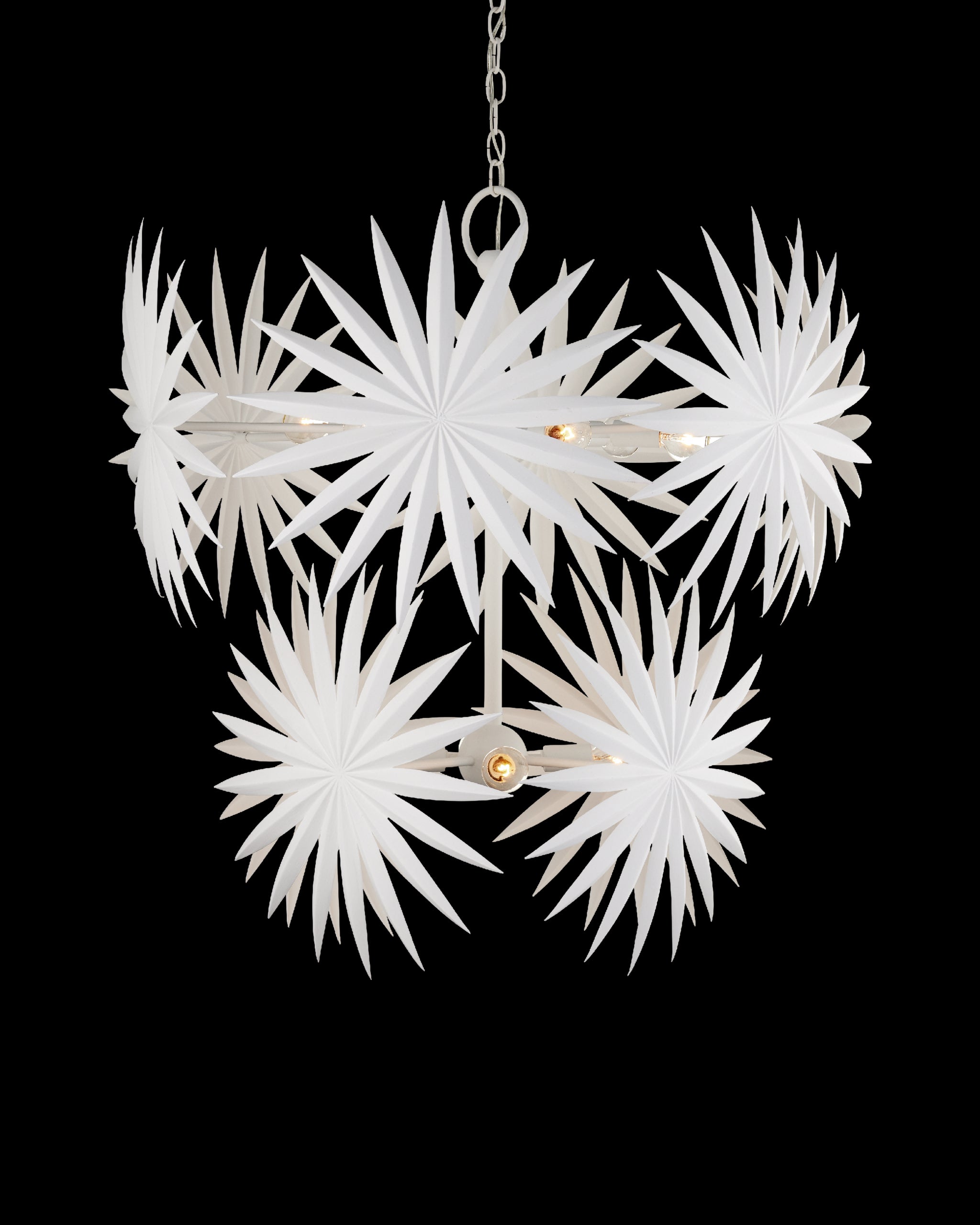 Currey & Company Bismarkia Medium White Chandelier