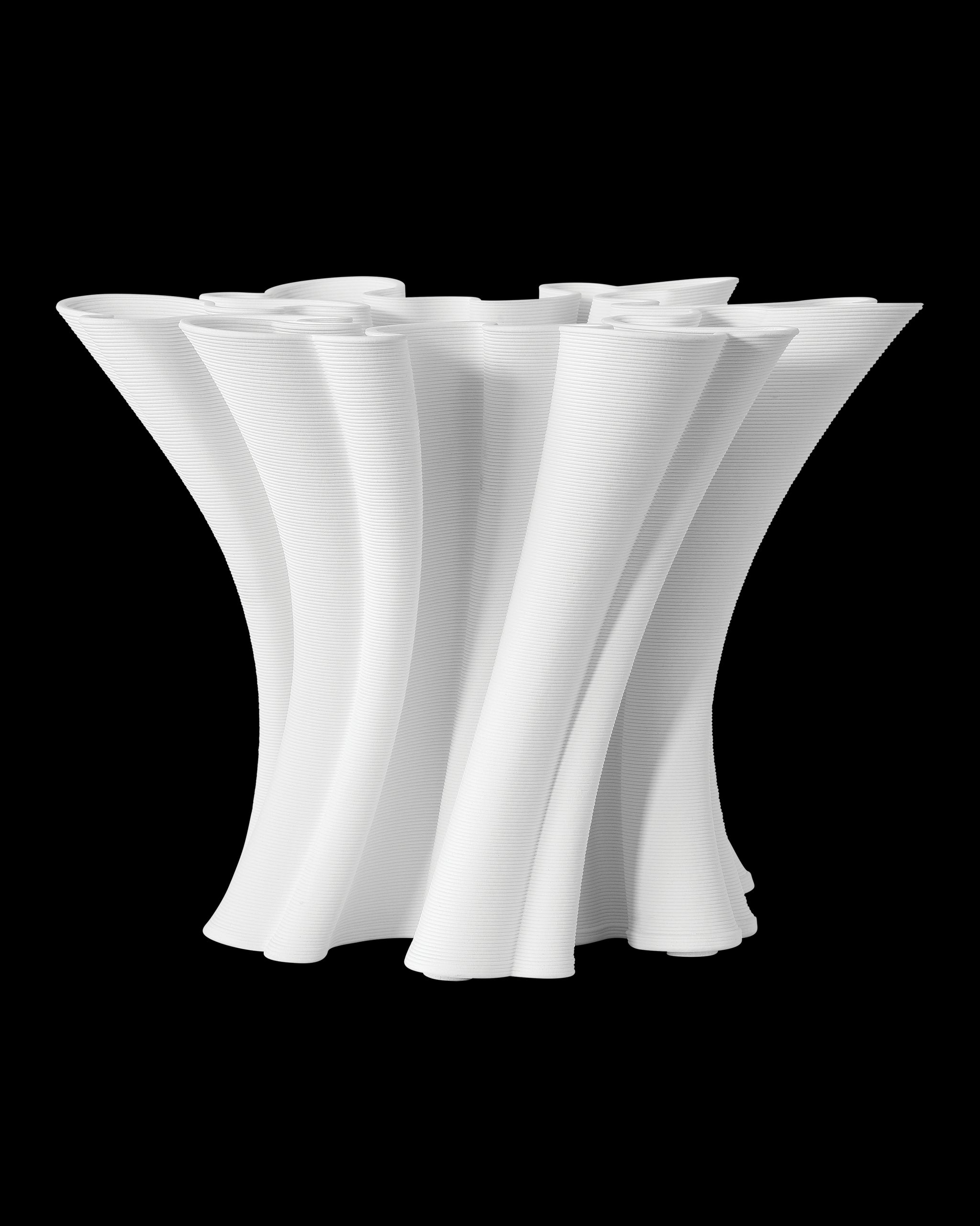 Currey & Company Godet Twist White Vase