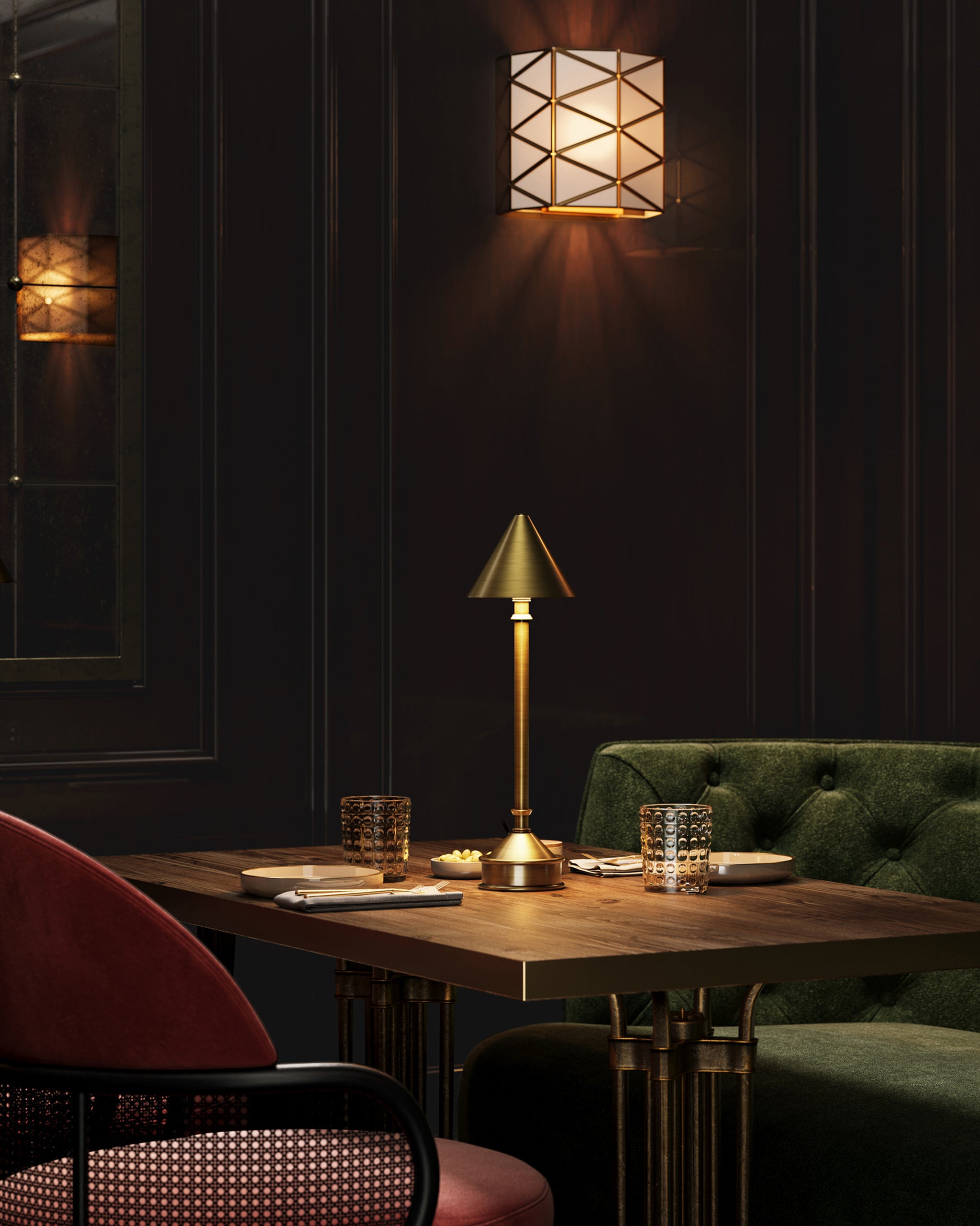 Currey & Company Traipse Brass Cordless Table Lamp