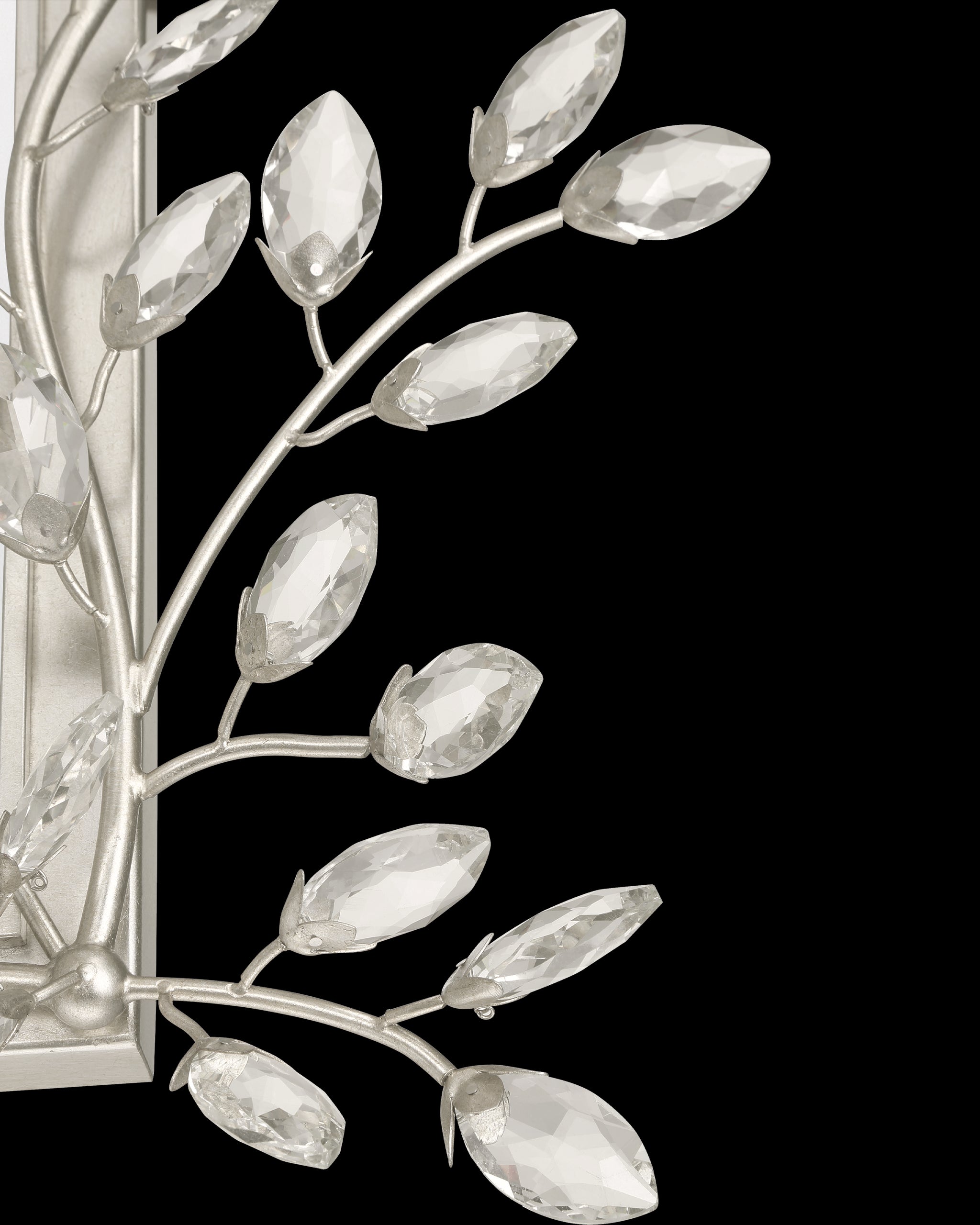 Currey & Company Forget Me Not Silver Rectangular Mirror