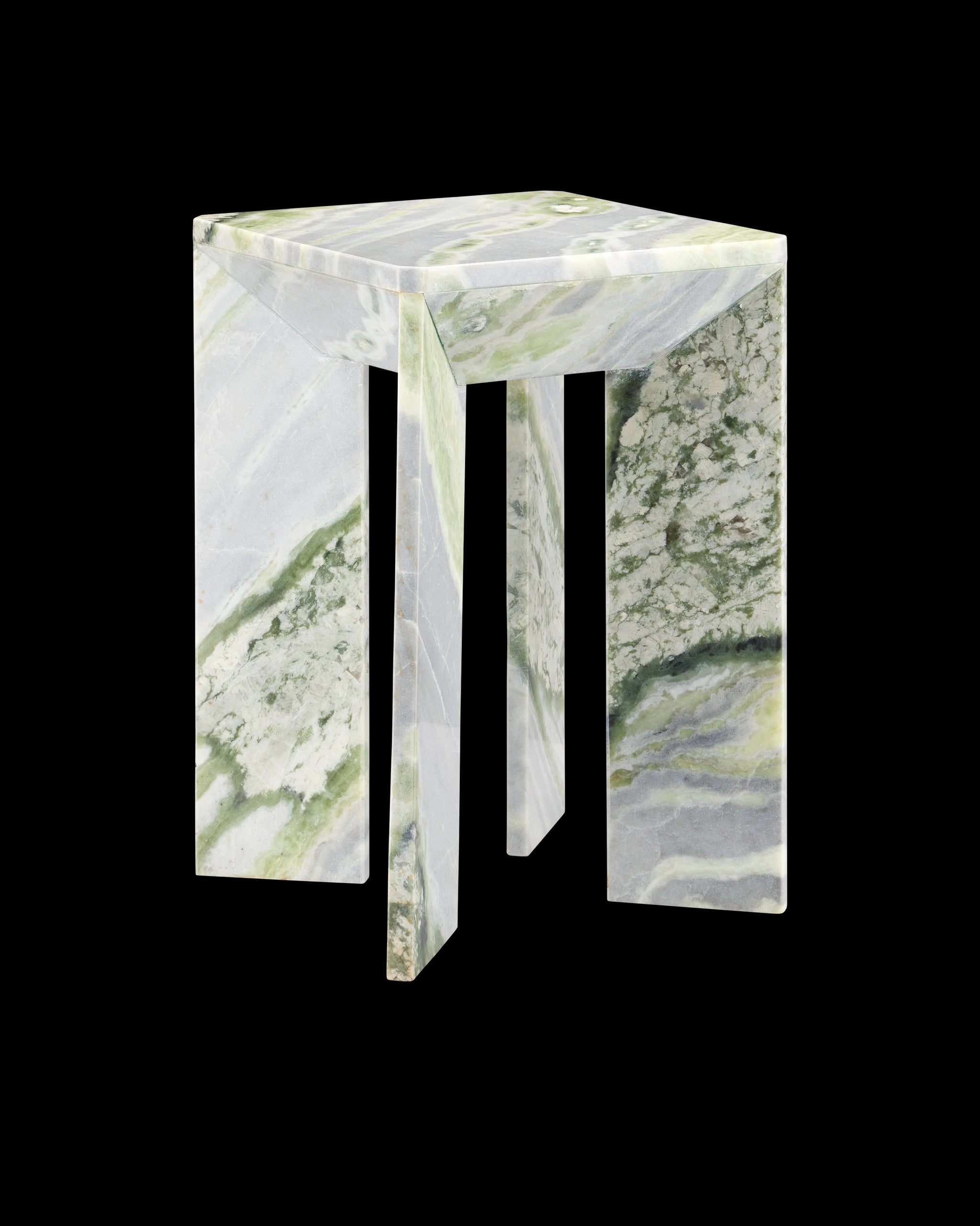 Currey & Company Minerale Green Onyx Accent Table