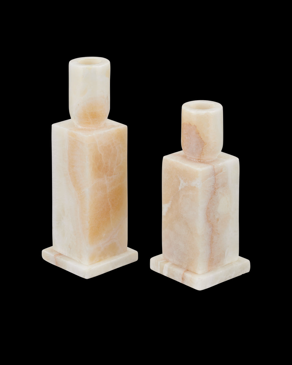 Currey & Company Lithos Ivory Candle Holder Set Of 2