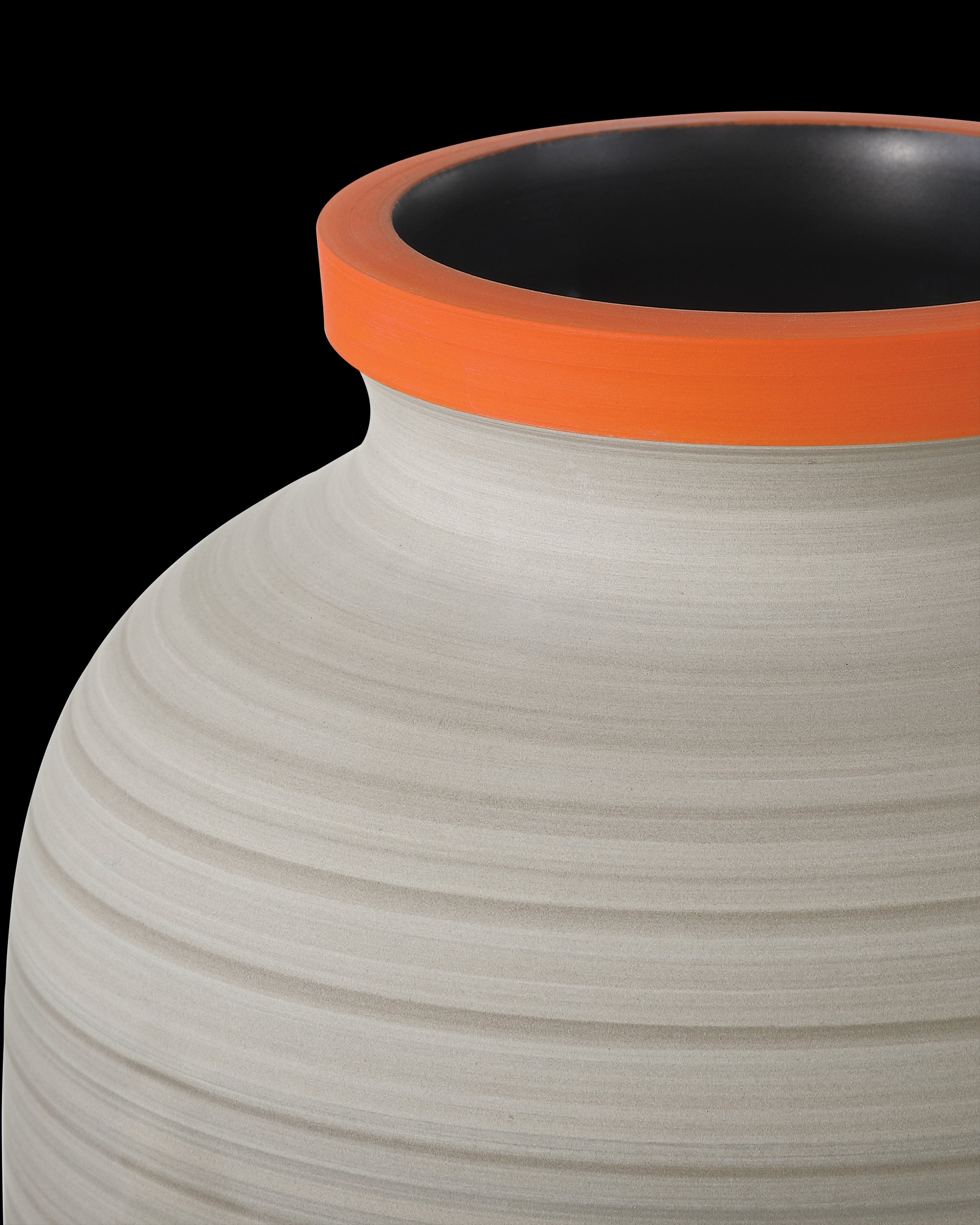 Currey & Company Happy 80's Gray, Beige, Orange & Blue Vase Set Of 3